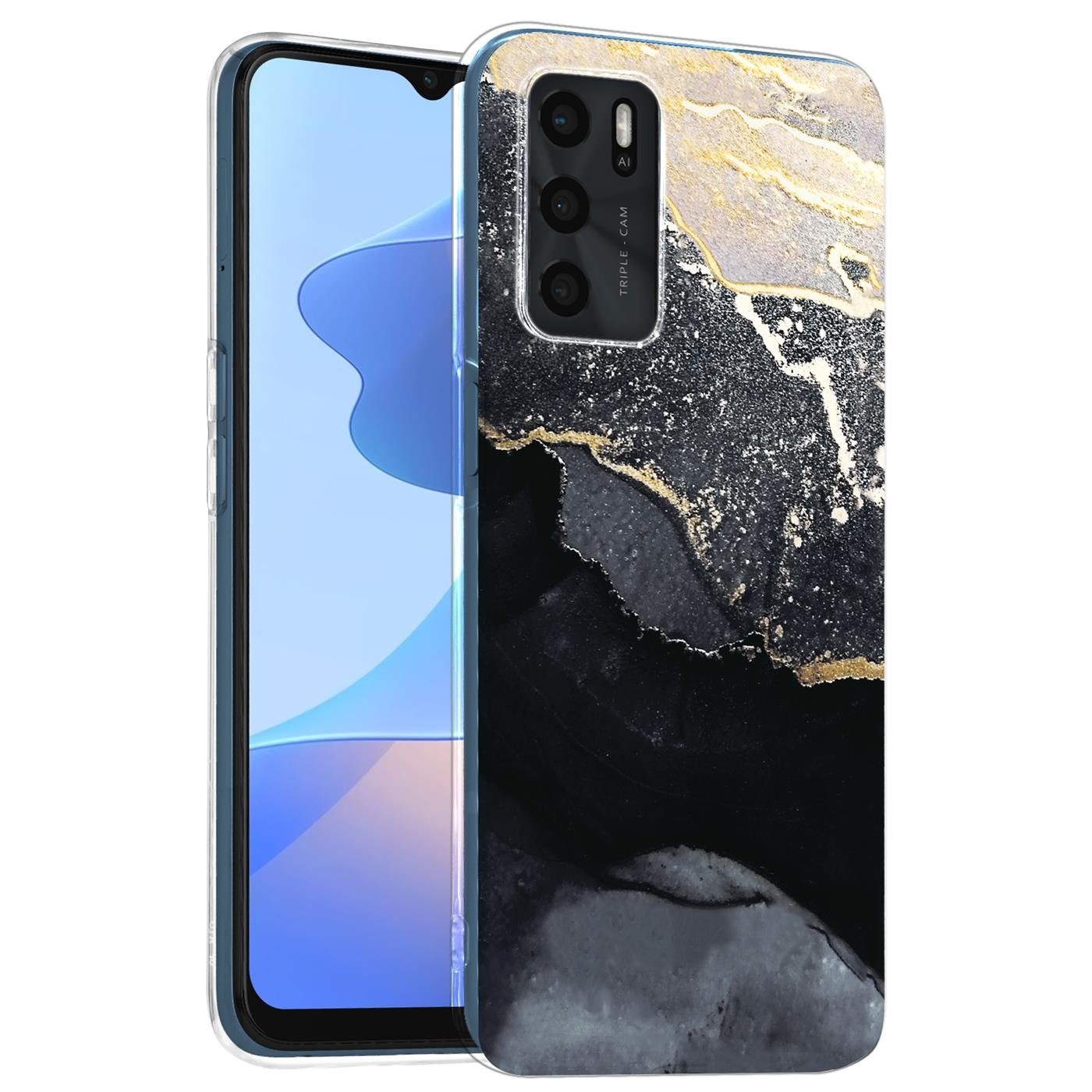 CoolGadget Handyhülle Marmor Slim Case für OPPO A16 6,52 Zoll, Hülle Dünne Silikon Schutzhülle für OPPO A16, OPPO A16s Hülle