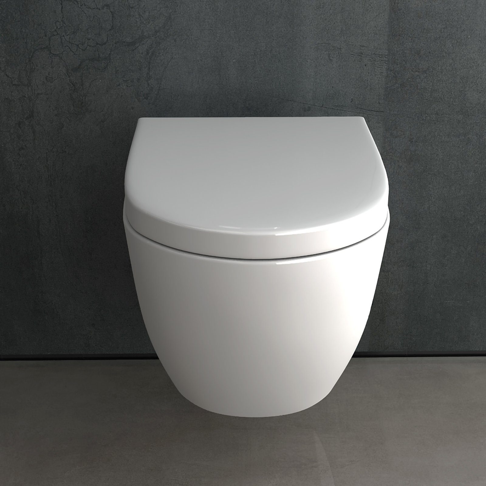 Alpenberger Dusch-WC Set - Hänge WC mit WC Sitz - Klo mit Bidet Funktion - Taharet WC, Toilette Wandmontage, Abgang Waagerecht, Wand WC Set Made in Europa, Hänge WC Spülrandlos WC mit Bidet Funktion - Passend Geberit