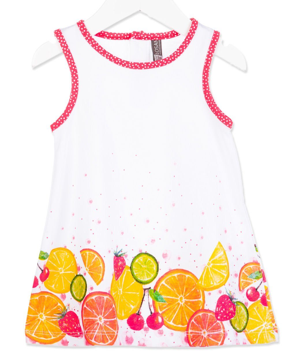 Früchte Trägerkleid A-Linien-Kleid Losan LOSAN Mädchen (1-tlg) Kleid weiß