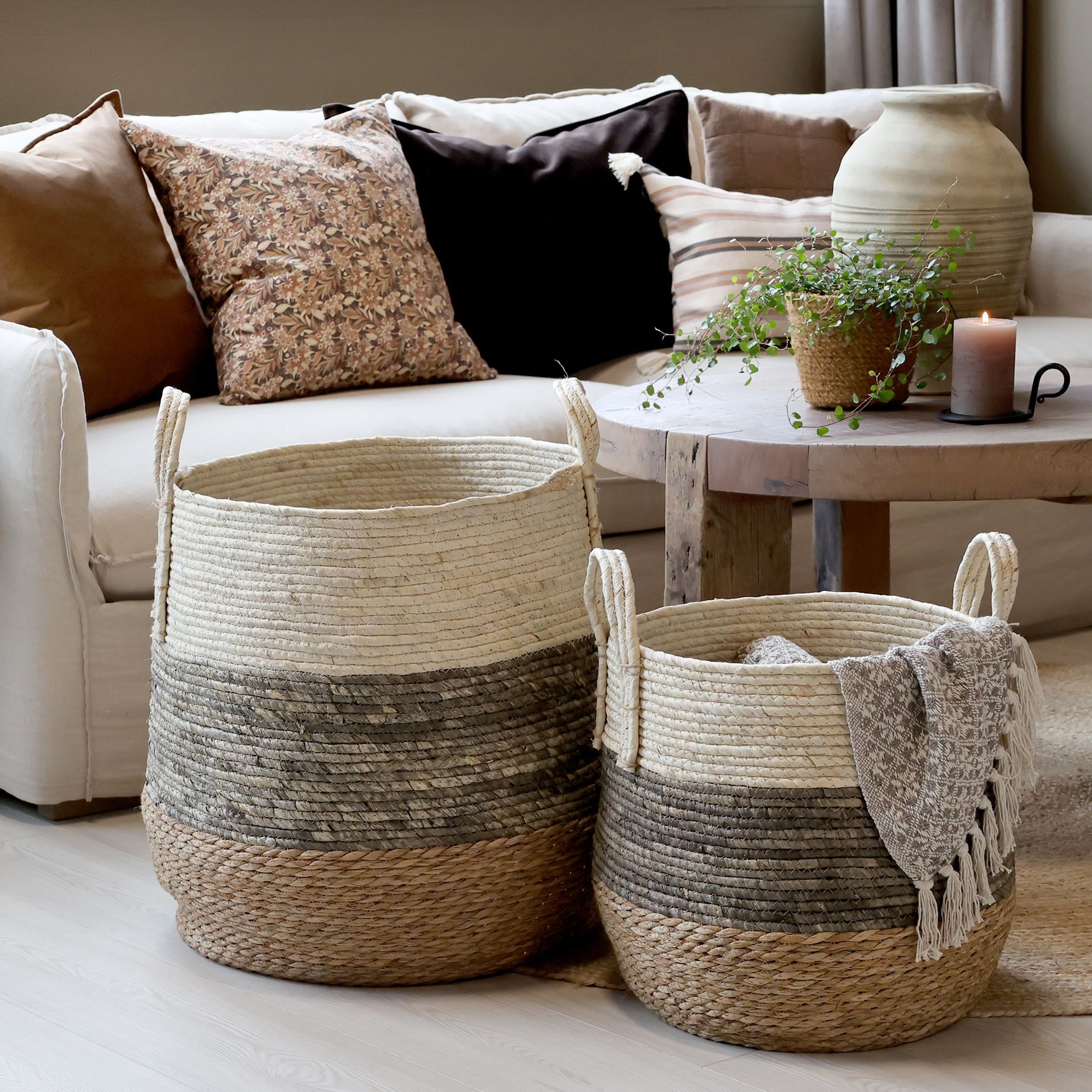 Chic Antique Aufbewahrungskorb Chic Antique * 2-er Set Korb Aufbewahrung Boho Vintage (2 St)