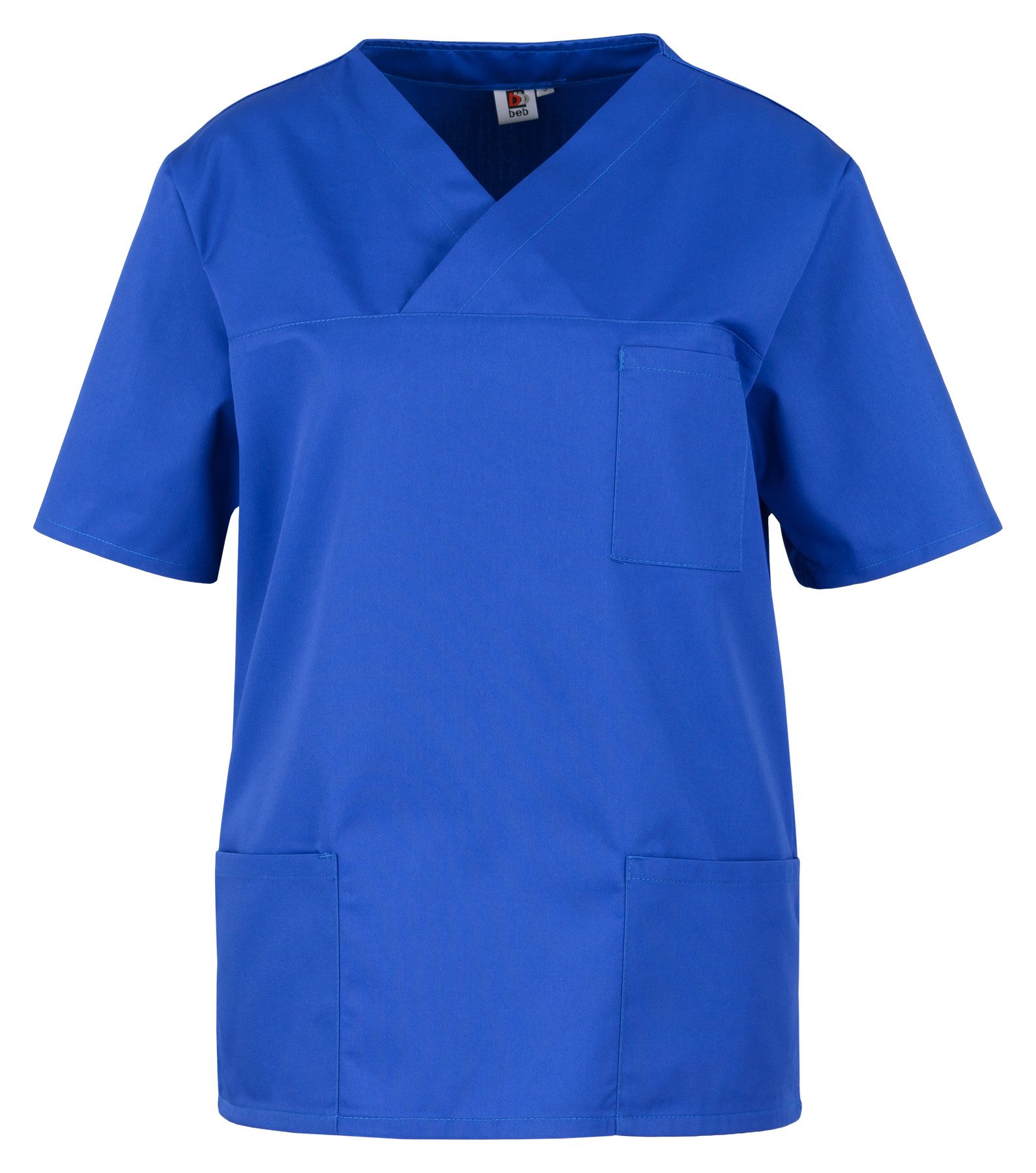 BEB Schlupfbluse beb Basic Schlupfkasack Unisex Kurzarm Kornblau
