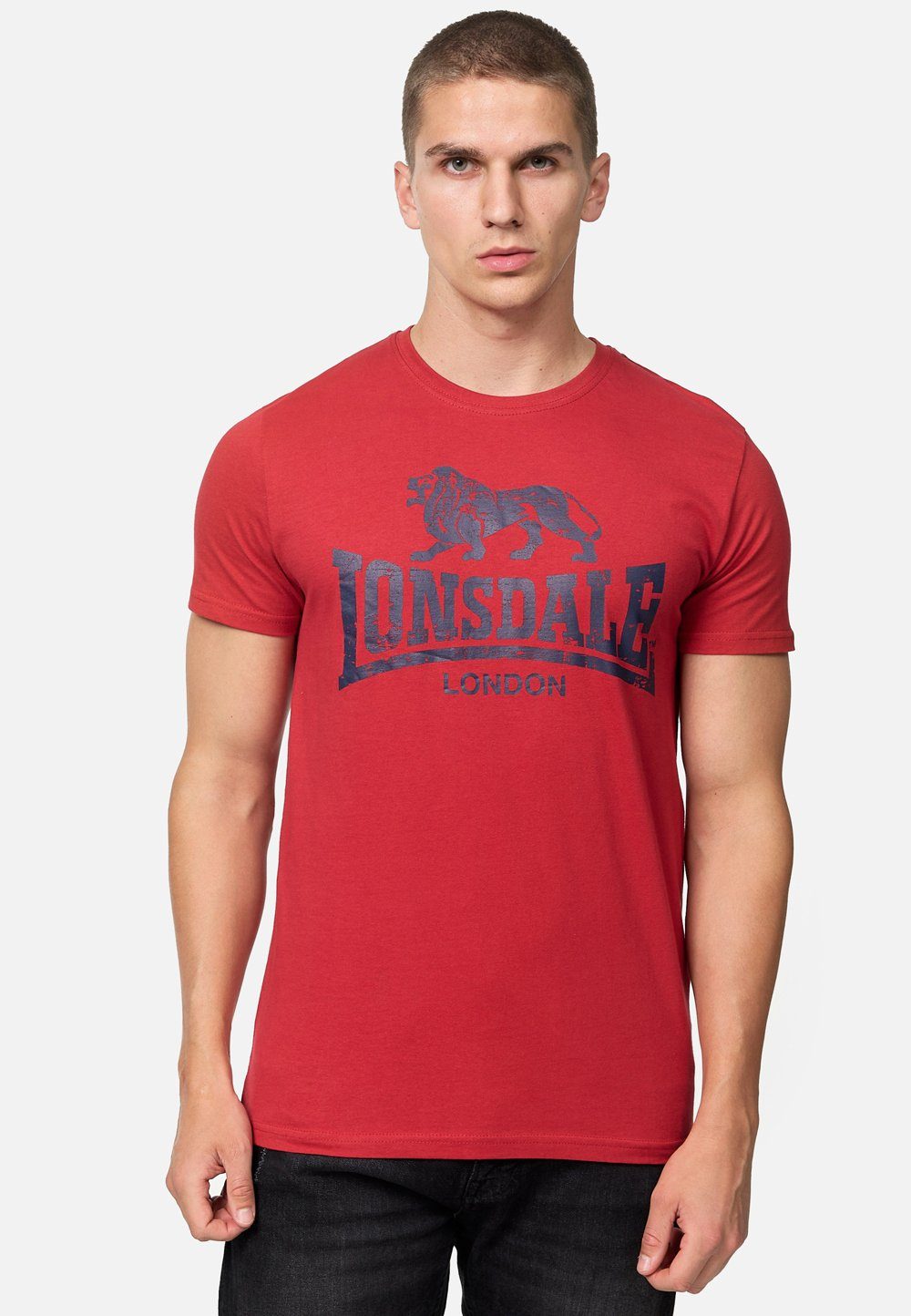 T-Shirt Lonsdale SILVERHILL Dark Red/Navy