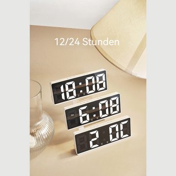 AUKUU Wecker Zwei Zwei Sätze Wecker einfache LED Uhr Digitaluhr mit großem Bildschirm Nachttischuhr für Schlafzimmer modische Uhr