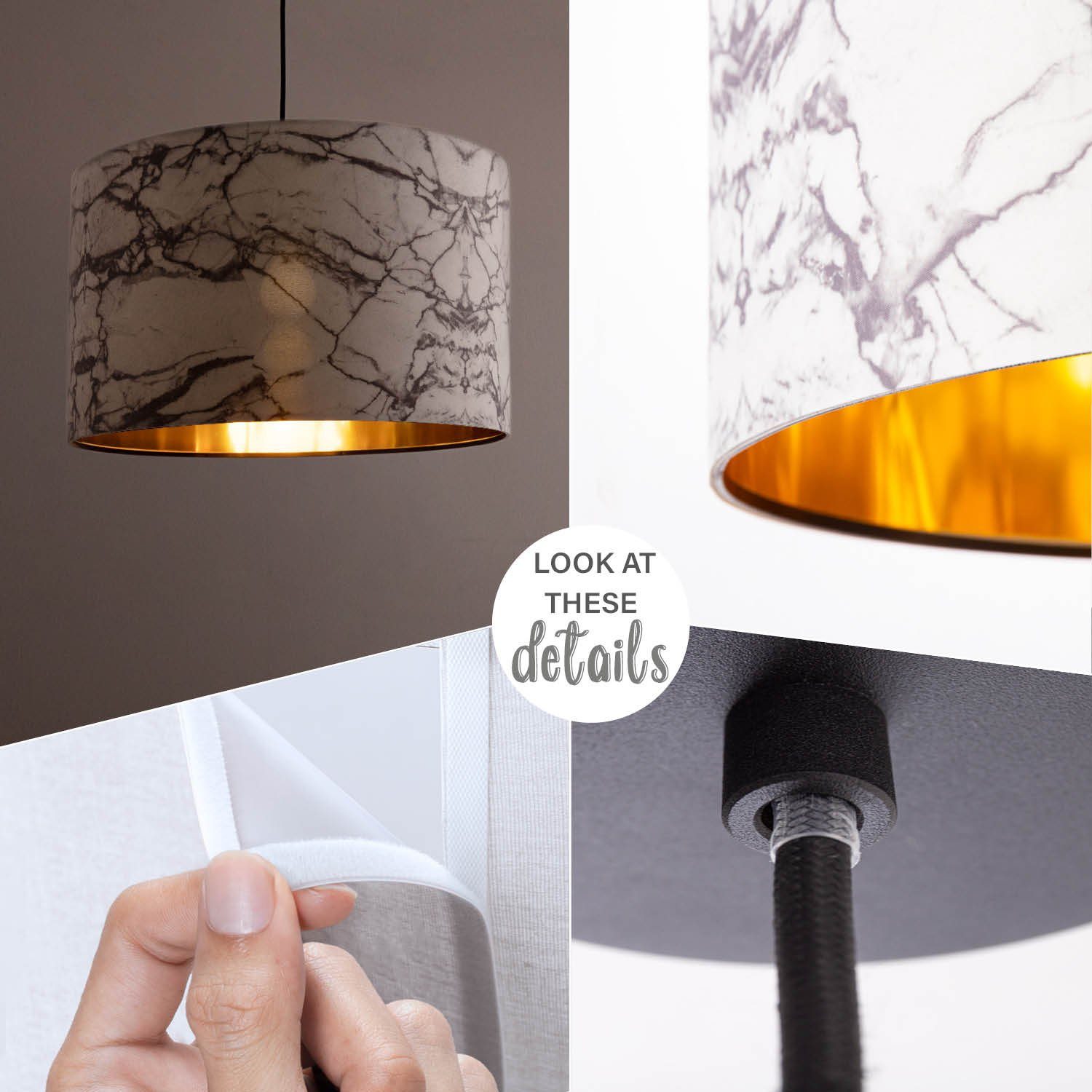 Paco Home Pendelleuchte Kraft 525, ohne Leuchtmittel, Deckenlampe Wohnzimmer Hängelampe Esszimmer Marmor Weiß E27