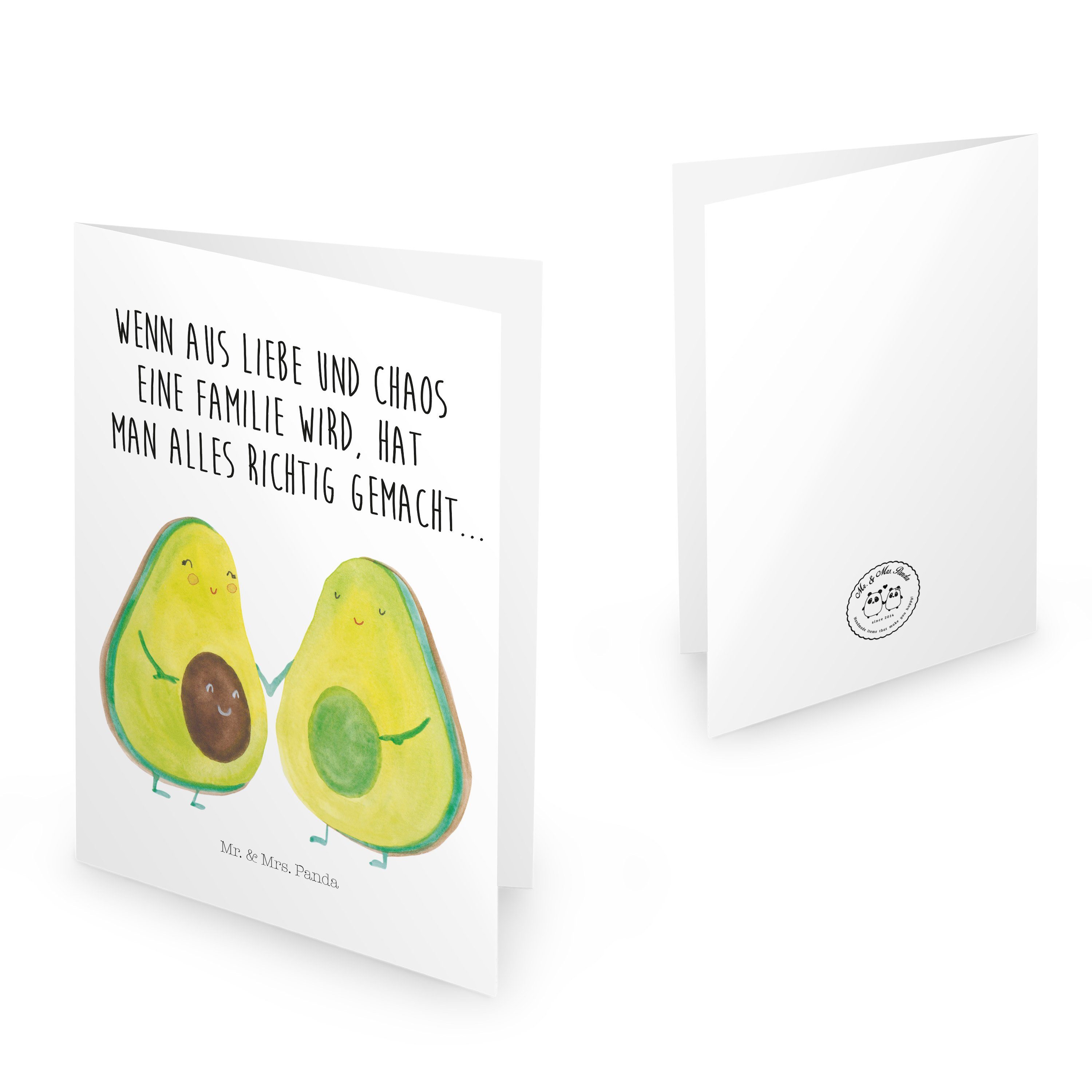 Mr. & Mrs. Panda Grußkarte »Avocado Pärchen Weiß Geschenk, Veggie