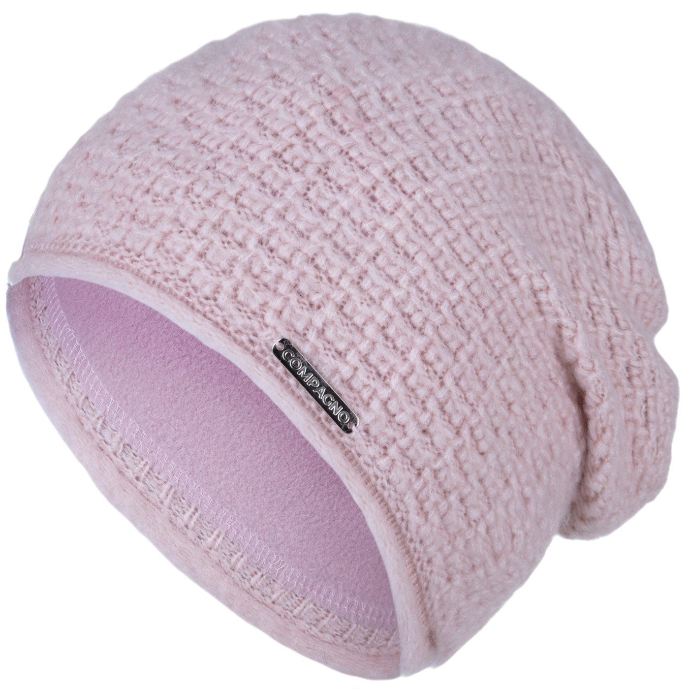 compagno Strickmütze (1-St) Grobstrick Beanie Wintermütze Strickmütze Damen gefüttert Fleece