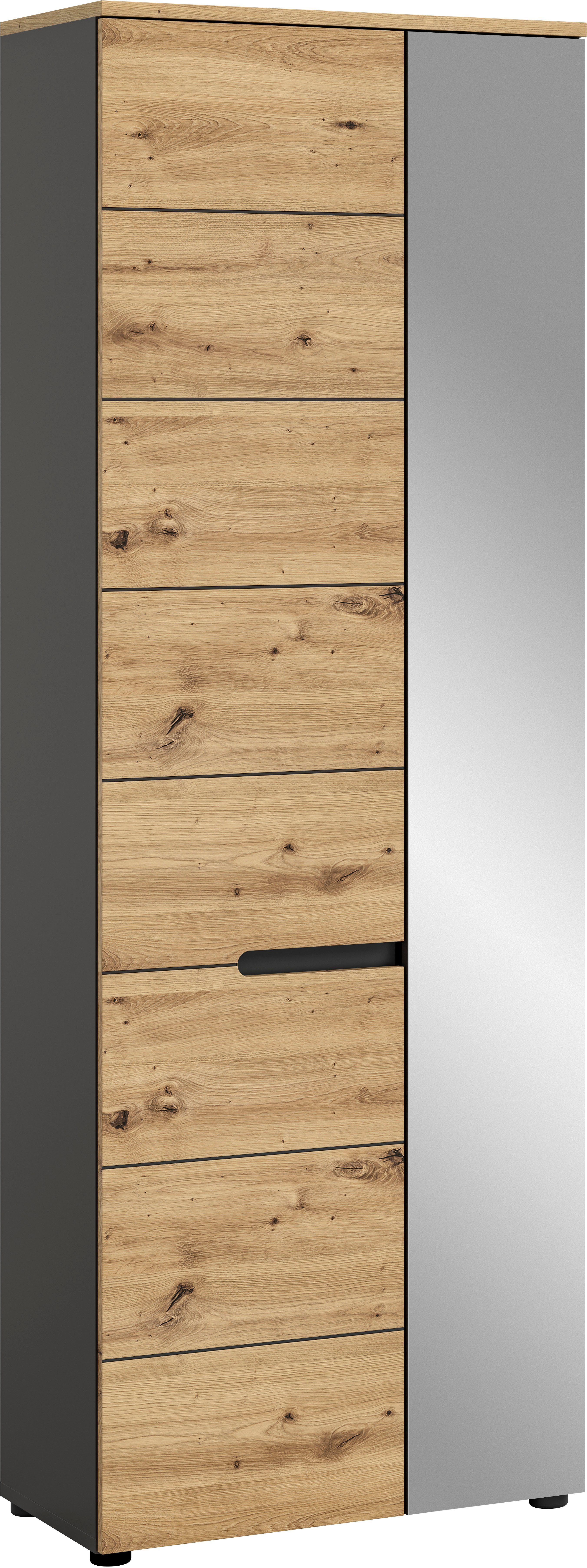 INOSIGN Garderobenschrank REHAT, TOPSELLER!, Höhe 190cm, 2 Türen, 6 Fächer, 1 Kleiderstange Garderobe, Flurschrank, Dielenschrank, Kleiderschrank, Garderobenmöbel