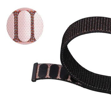 Diida Smartwatch-Armband Watch Band, Armband, Uhrenarmband, Band, Nylonbänder kompatibel mit Fitbit Versa/ 2/ versa lite(Schwarz/rosa)