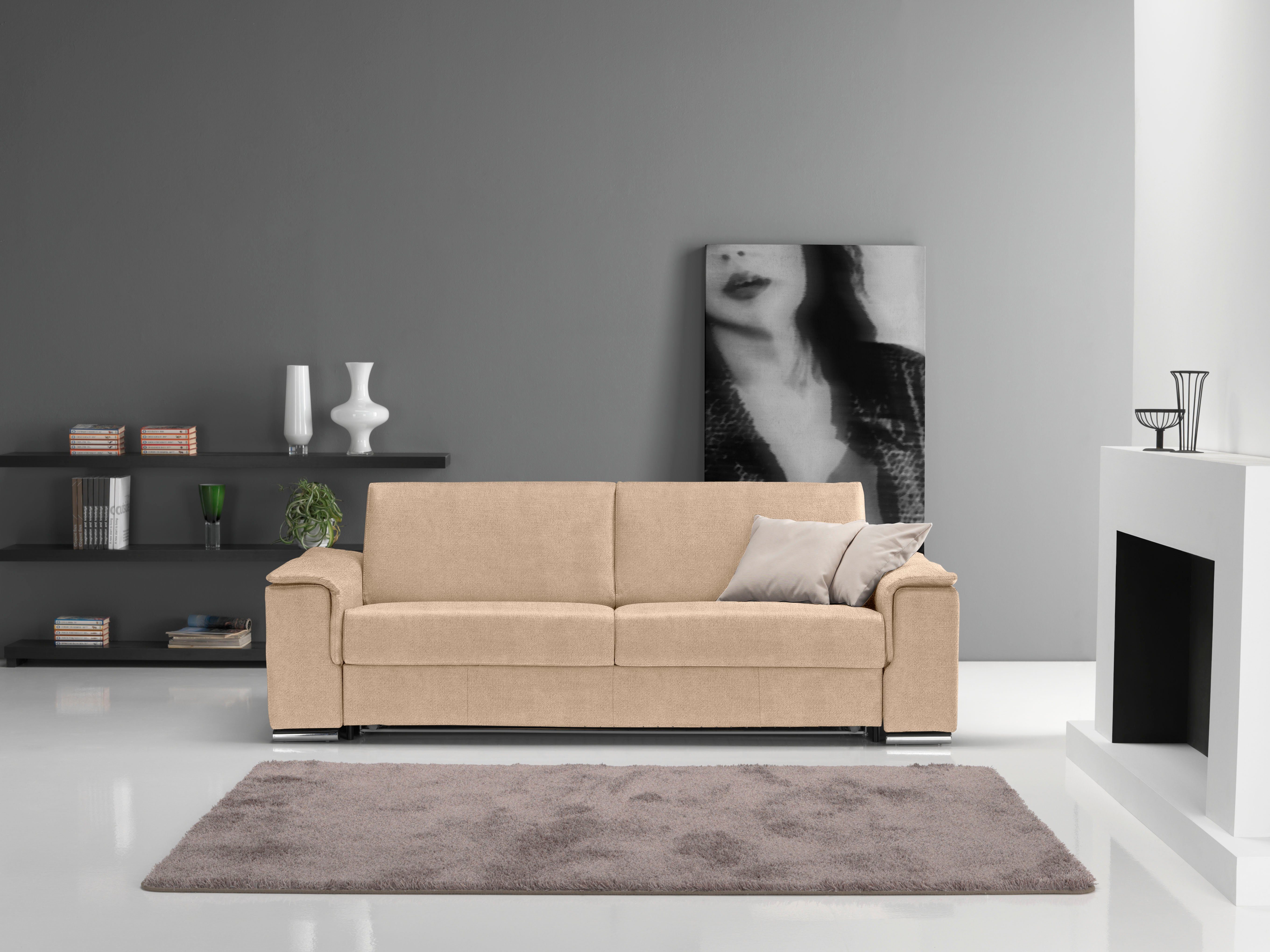 Egoitaliano Schlafsofa Cecilia, modern & elegant, erstklassiger Sitzkomfort, Dauerschläfer, inkl. Matratze und hochwertigem Metallbettrahmen, toller Schlafkomfort