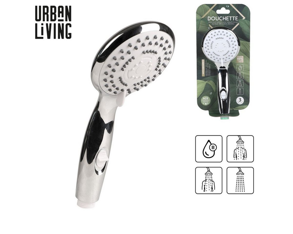 Thumbnail - Urban Living Handbrause Strahl Duschkopf Brause Dusche Strahlbrause 1/2 Zoll Anschluss-Gewinde, (Material: ABS, Chrome, ...