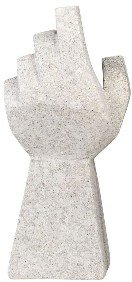 41 cm Skulptur x Designer Gartendeko Accessoires Padrino Grau Hand x - Casa H. Skulptur - Sandstein 13 18 Deko