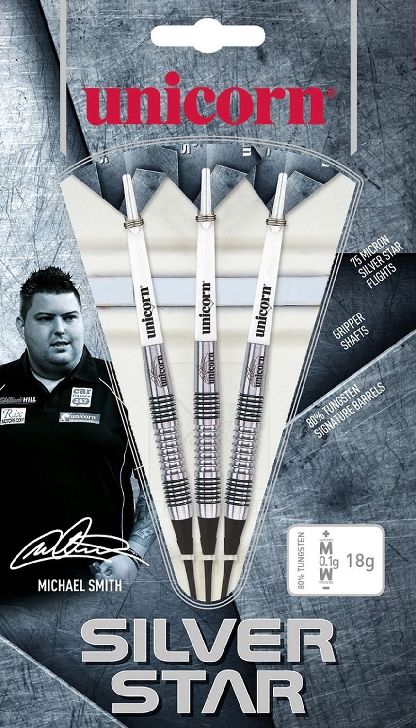 Dartpfeil Silver Star Michael Smith Steel Darts 26 g