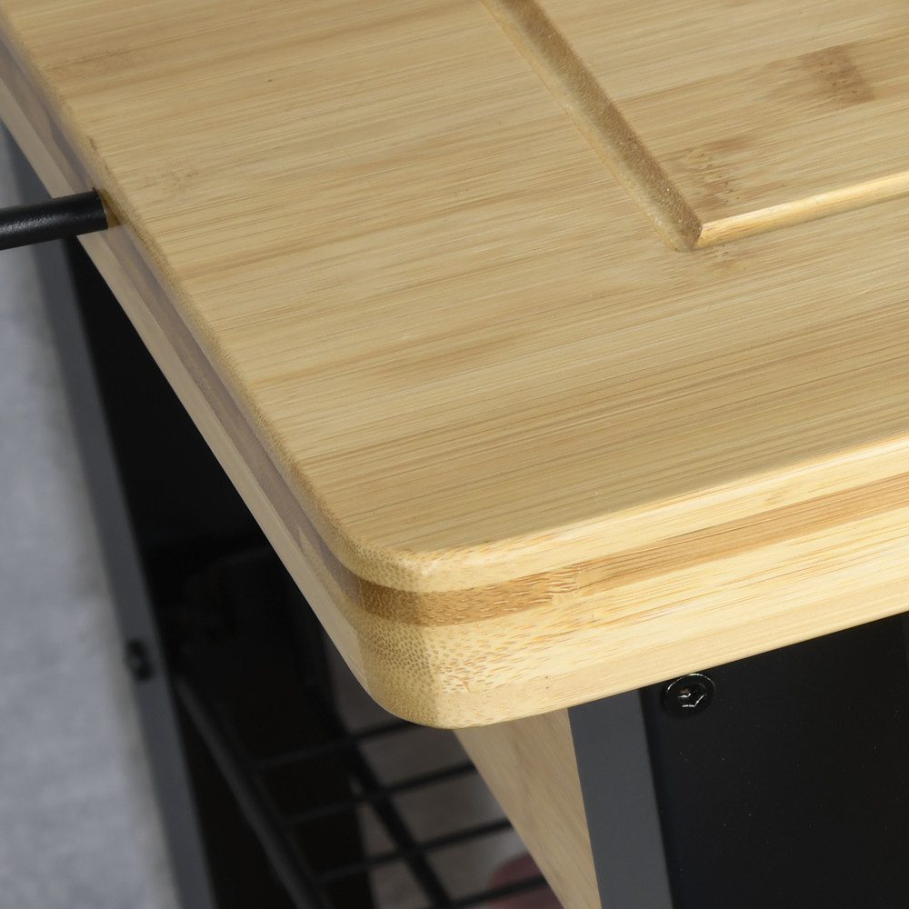 KESPER® Küchenwagen Rollwagen, FSC, mit geräumigem Metallkorb