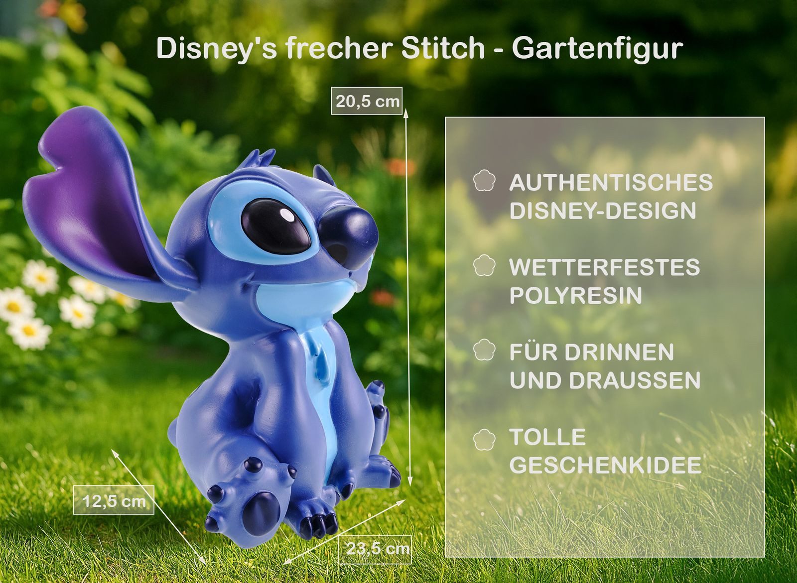 Disney Gartenfigur Stitch Disney's frecher Lilo & Stitch Alien zum Verliebe günstig online kaufen