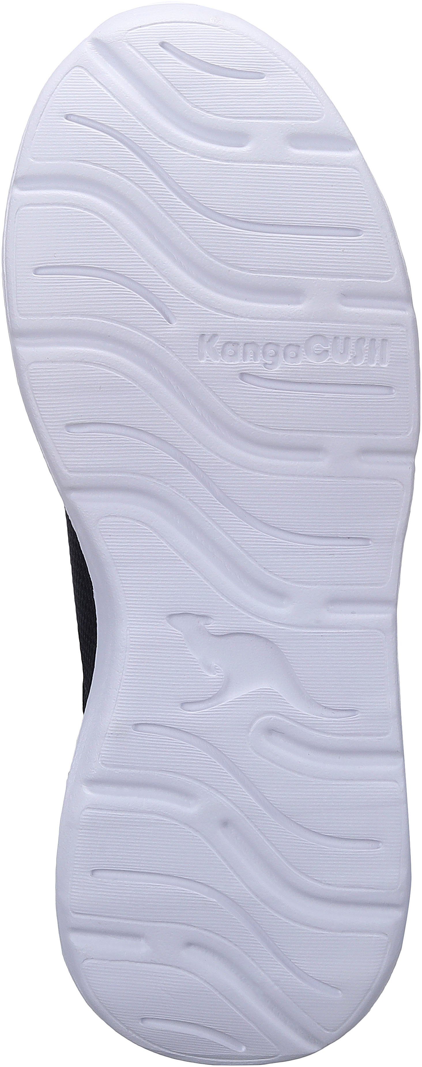 KangaROOS KL-Rise EV Sneaker mit elastischen Schnürsenkeln Klettverschluss schwarz-grau und