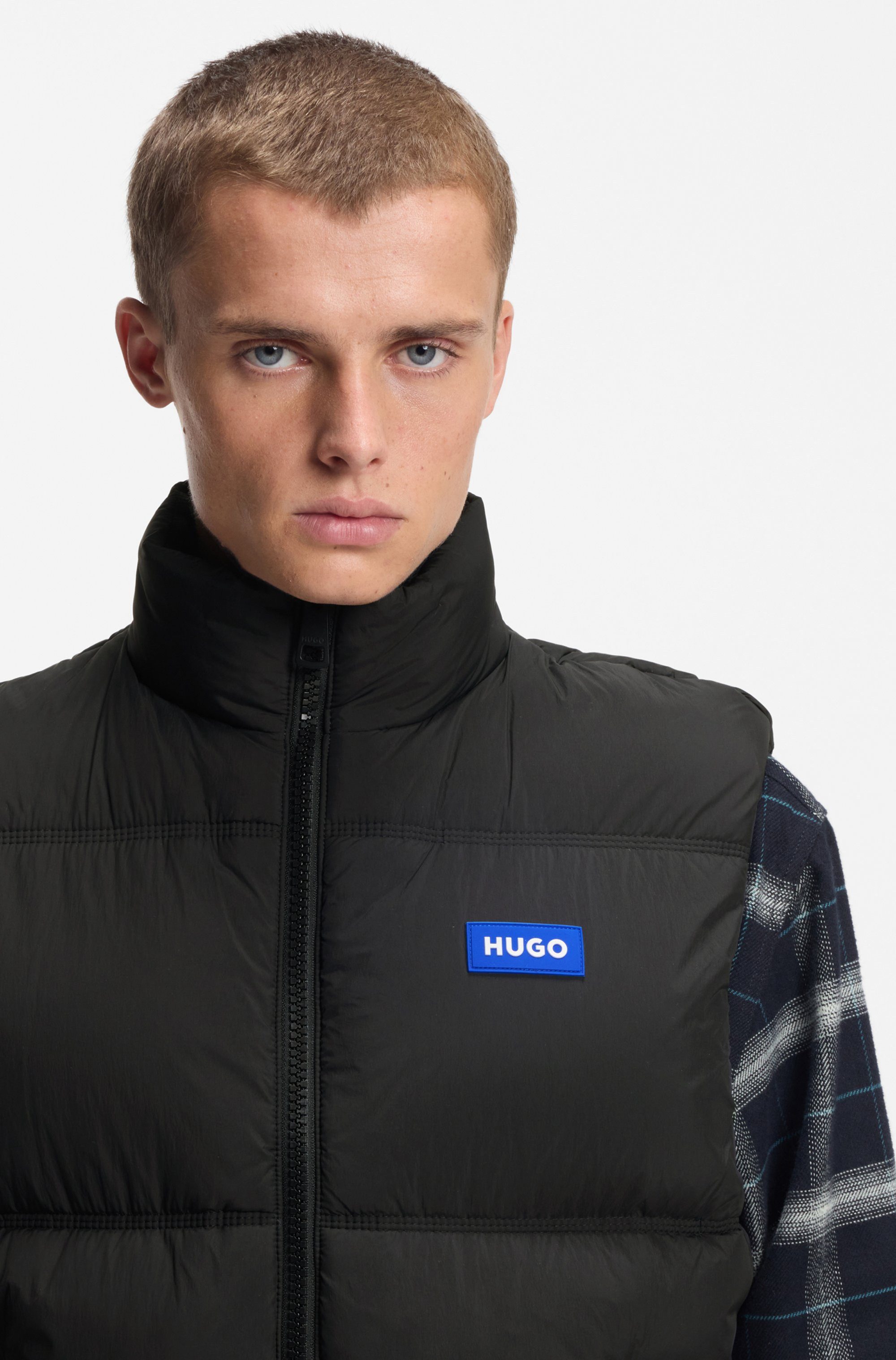 HUGO Blue Steppweste Bodolino Stehkragen, relaxed fit, wattiert