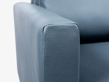 KAUTSCH.com 3-Sitzer LOTTA, L-Form, Ecksofa, abnehmbarer Longchair, 100 % europäisches Rindsleder, zerlegbares System, modular erweiterbar, hochwertiger Kaltschaum, Wellenfederung