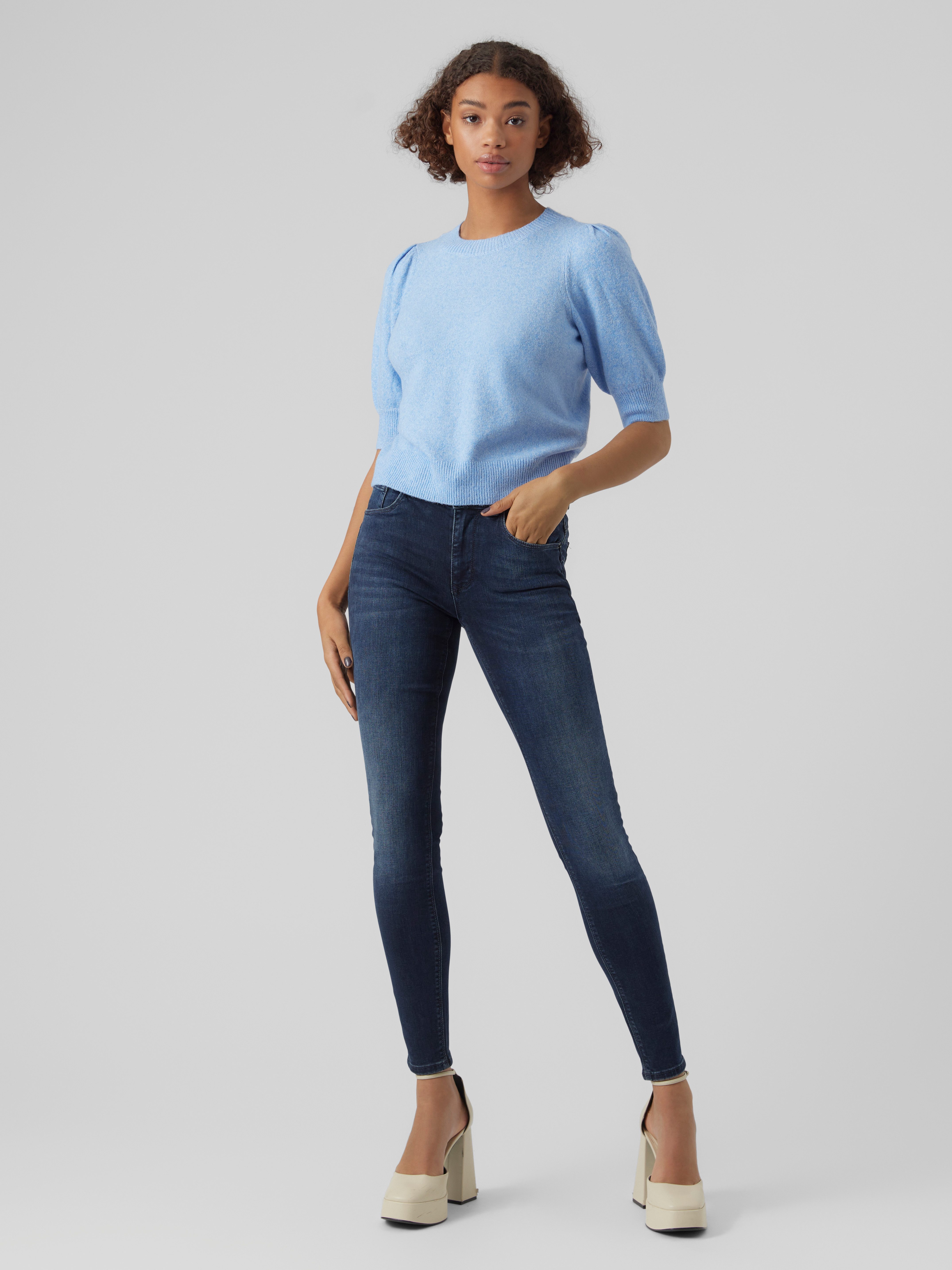 Vero Moda Rundhalspullover VMDOFFY 2/4 O-NECK PULLOVER GA NOOS Materialmix, regular fit