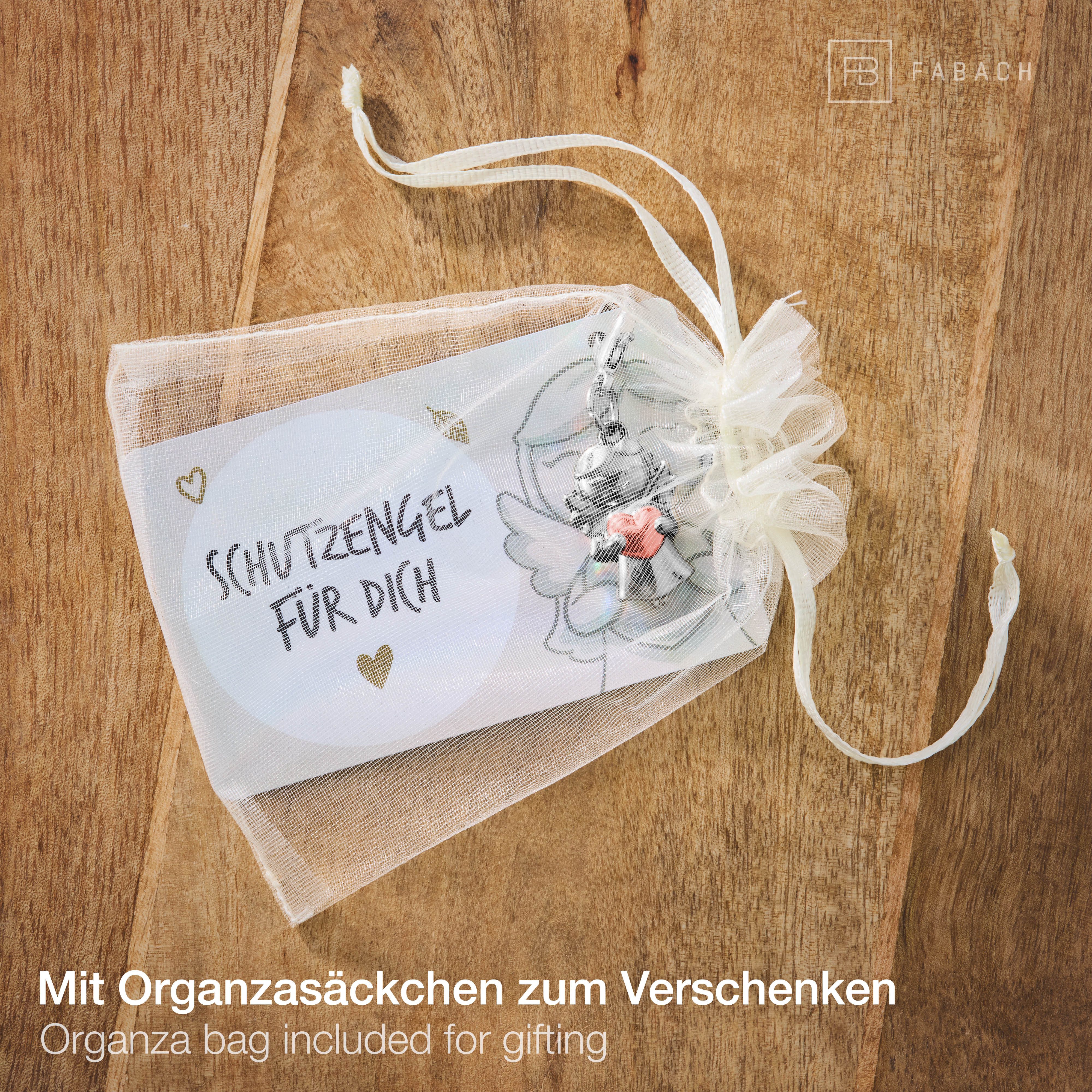 FABACH Schlüsselanhänger Schutzengel Star mit Herz & Geschenkkarte mit liebevoller Botschaft – Bild 2 von 5