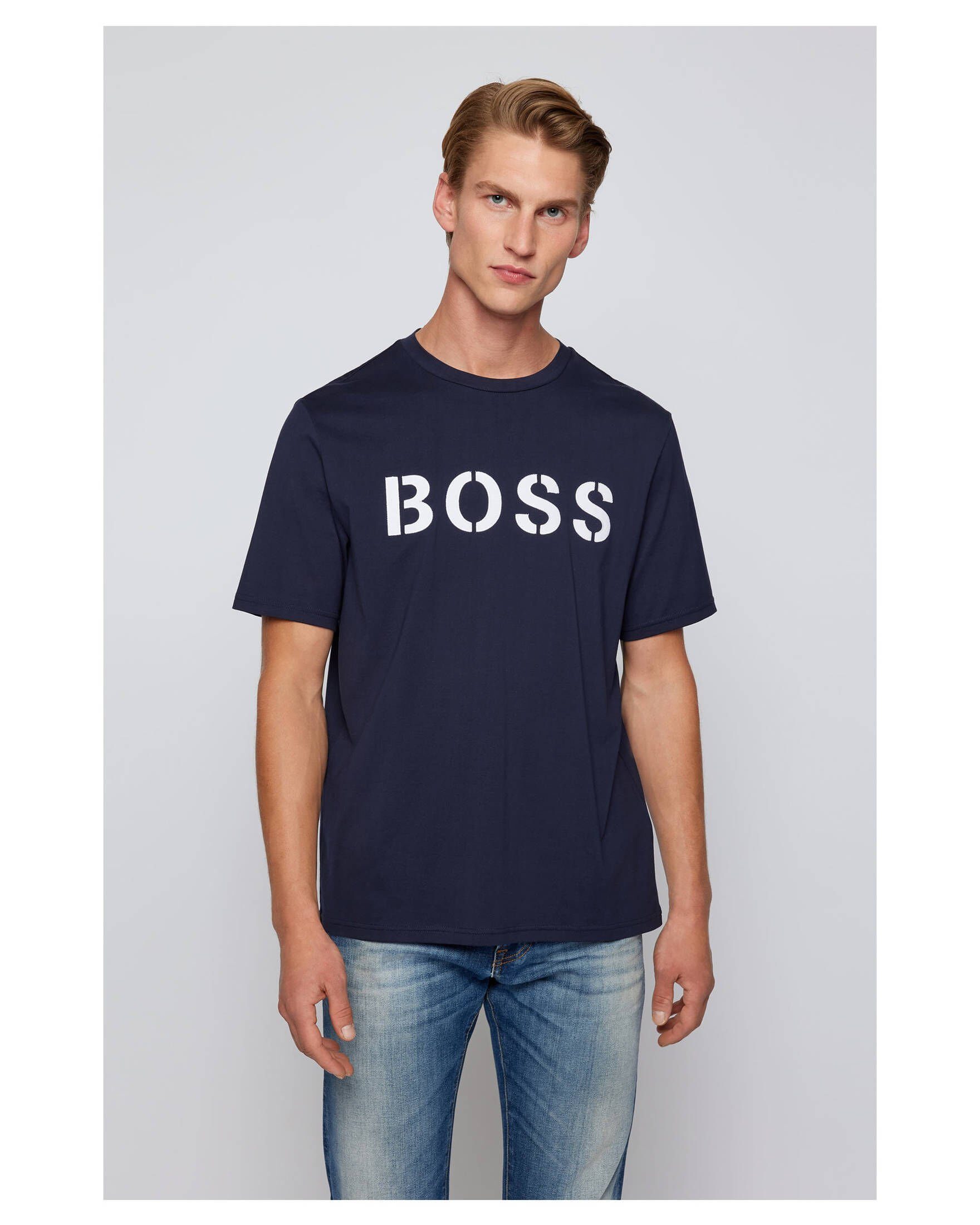 Herren (1-tlg) T-Shirt darkblue TETRY (83) BOSS HUGO T-Shirt