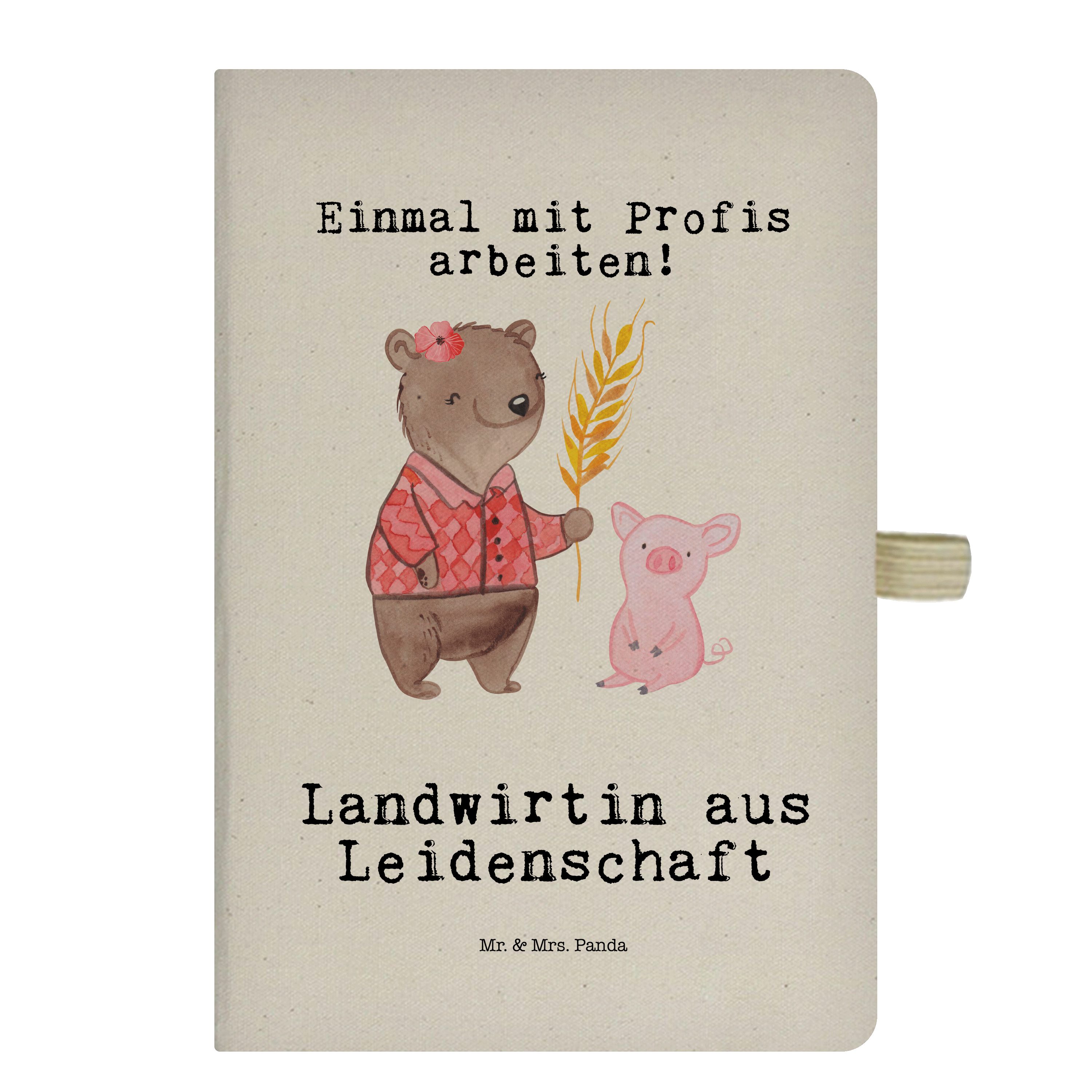 Mr. & Mrs. Panda Notizbuch Landwirtin aus Leidenschaft - Transparent - Geschenk, Tierwirtin, Far Mr. & Mrs. Panda