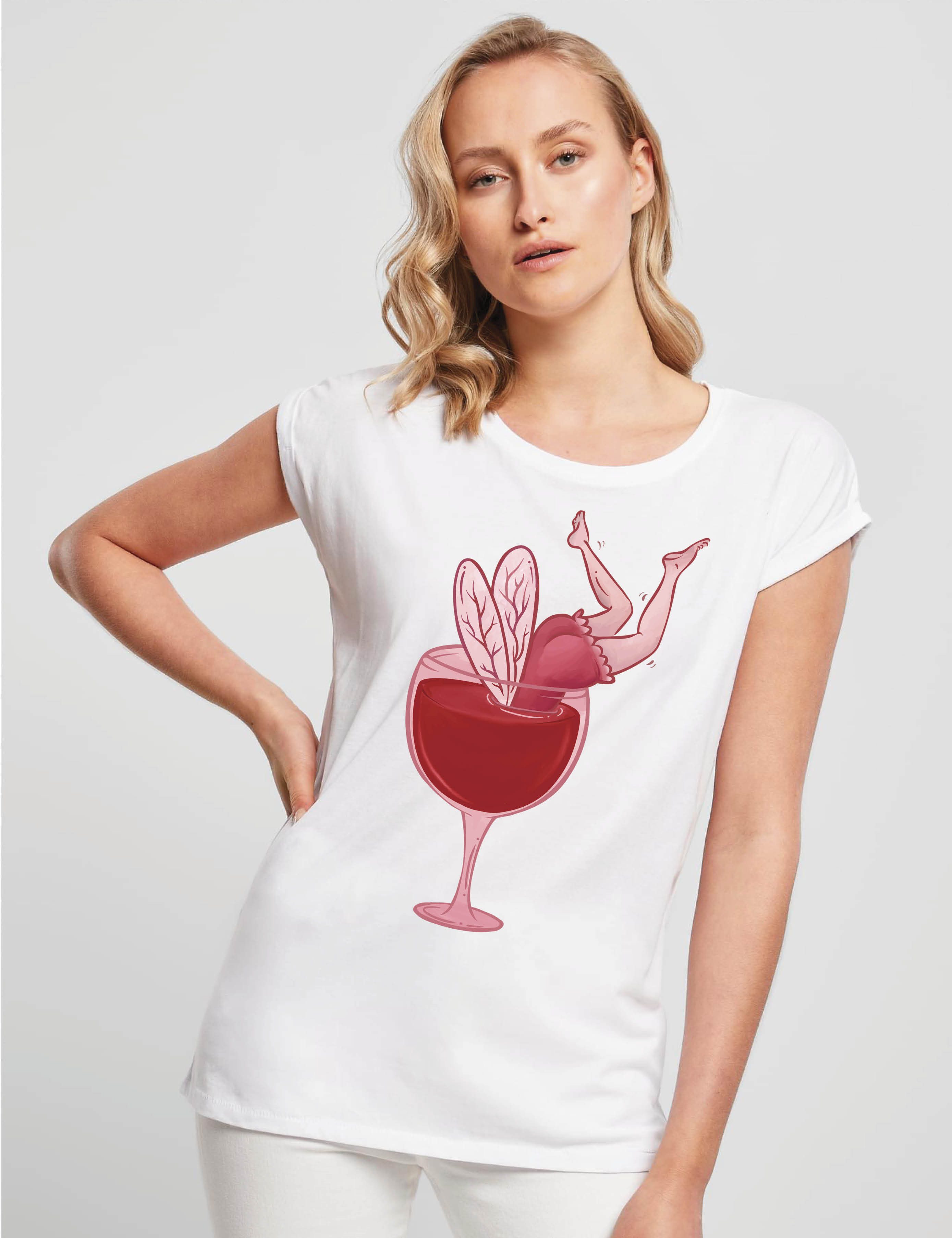 Youth Designz Print-Shirt "Fee Weinglas" Damen günstig online kaufen