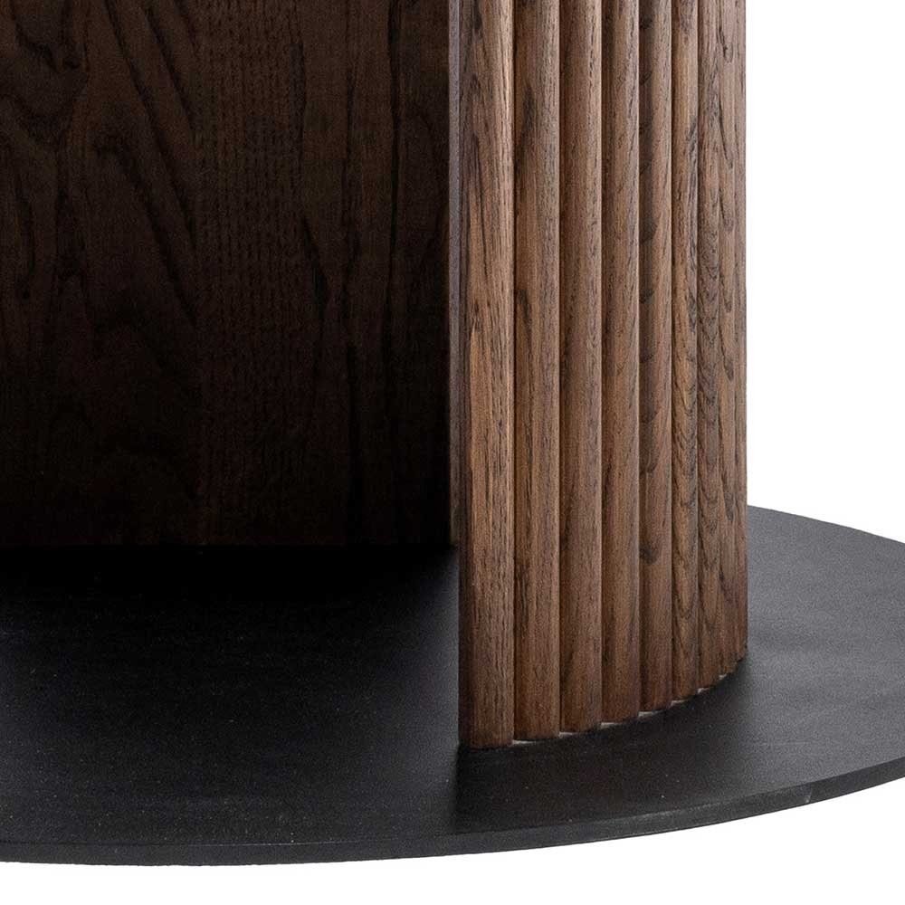 mit Säulen-Esstisch aus runder Pharao24 Massivholz, Matthieu, Tischplatte