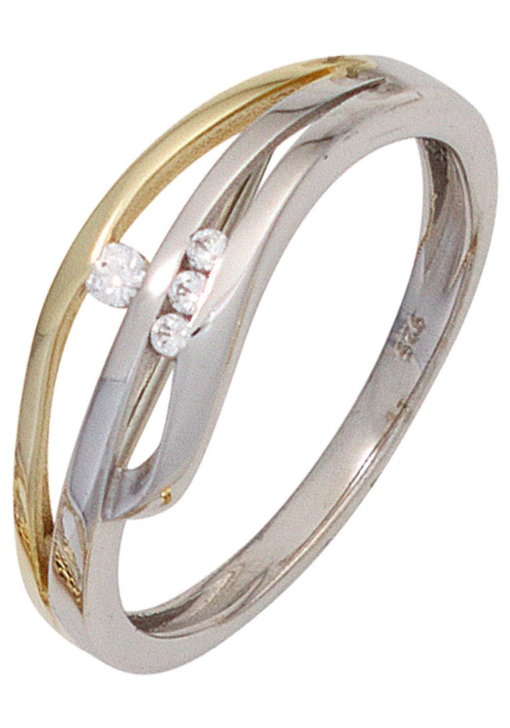 JOBO Silberring, 925 Silber bicolor vergoldet mit Zirkonia günstig online kaufen