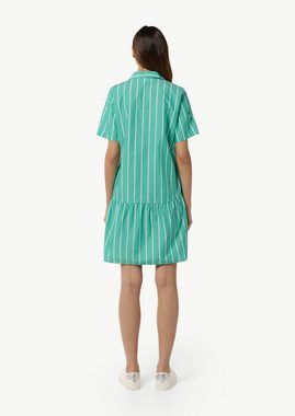 comma casual identity Minikleid Baumwoll-Kleid mit Volant-Saum und Hemdkragen Volants