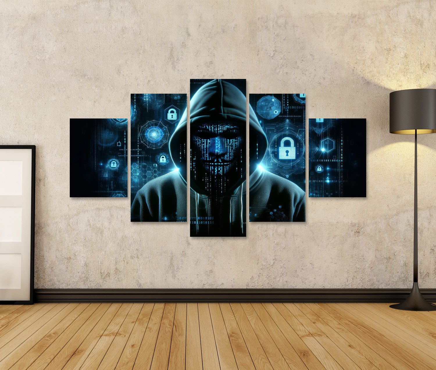 islandburner Leinwandbild Cyber-Sicherheitsexperte im digitalen Hacker Schatten Bilder