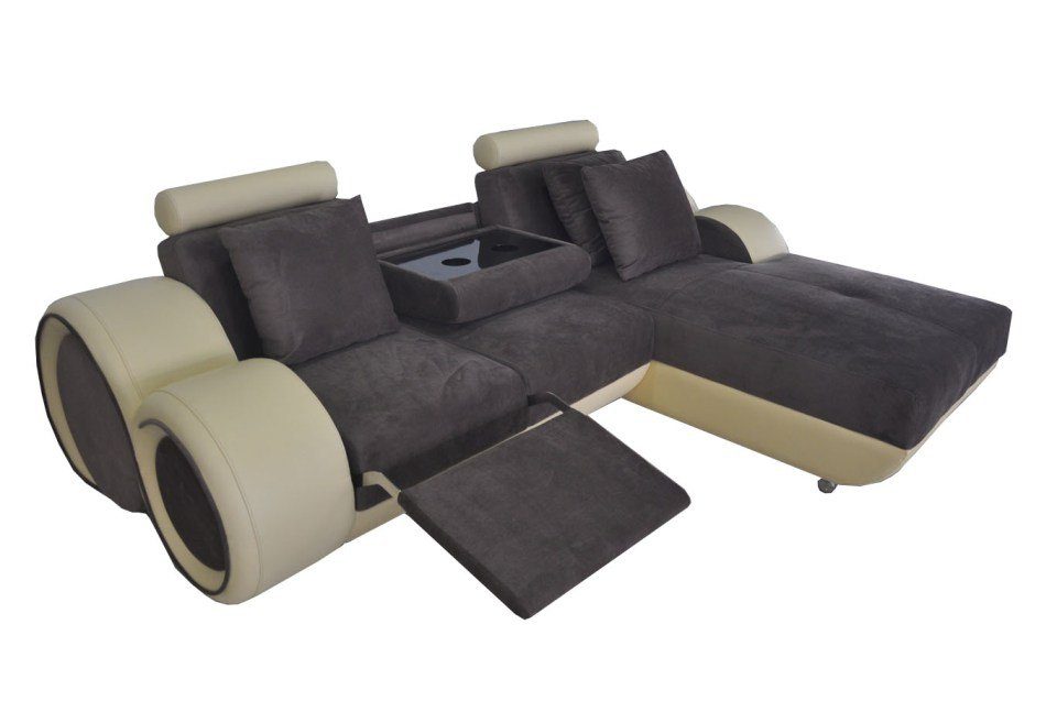 JVmoebel Ecksofa Design Couch Eck Sofa Leder Ecke Landschaft Polster L Form Neu, Made in Europe