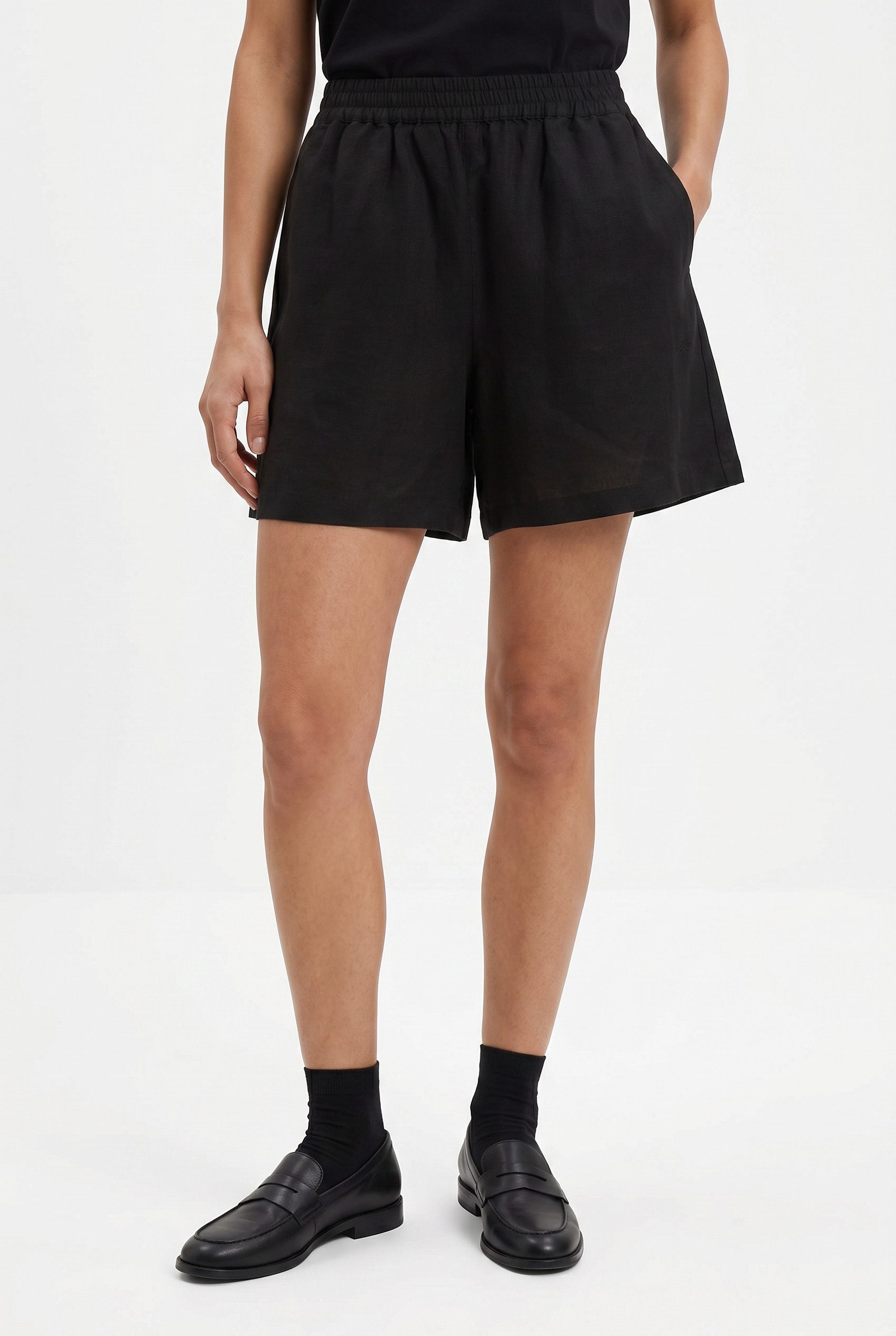 BOSS ORANGE Shorts Tallan Premium Damenmode aus einem Leinen-Mix