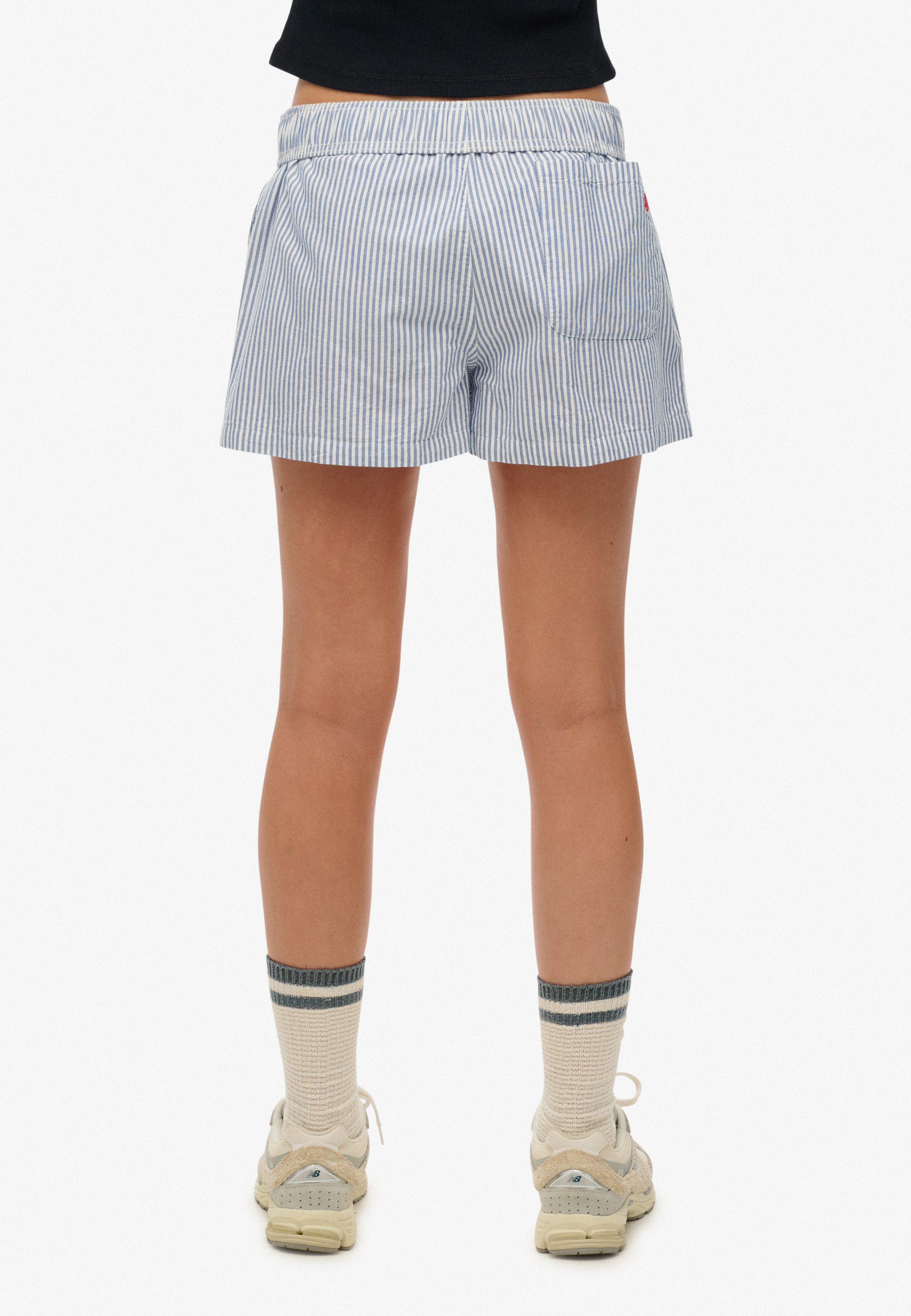 Superdry Shorts COTTON STRIPE ELASTIC SHORT aus Baumwolle, Regular Fit, mit Gummizug, pflegeleichtes Webmaterial