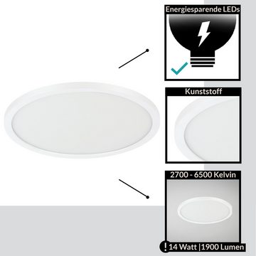 EGLO LED Deckenleuchte Campaspero, Leuchtmittel inklusive, dimmbare Deckenlampe, Fernbedienung, Lampe für Wand und Decke, Ø 30 cm
