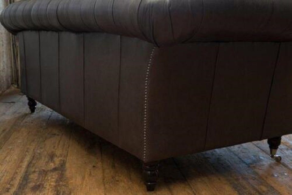 Sofas Polster Sofa JVmoebel Sofort Leder Chesterfield 3-Sitzer 100% Luxus Design