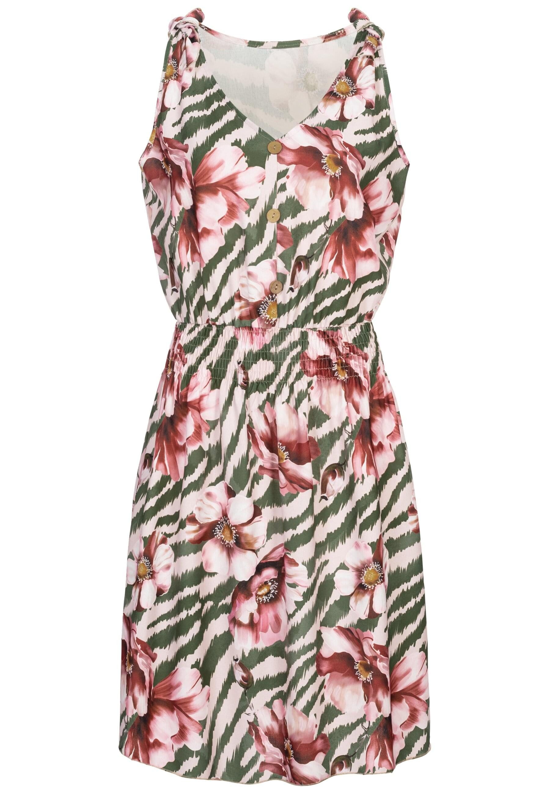 CLOUD 5IVE Shirtkleid CLOUD 5IVE Dress with buttons and knot details flower print (1-tlg)