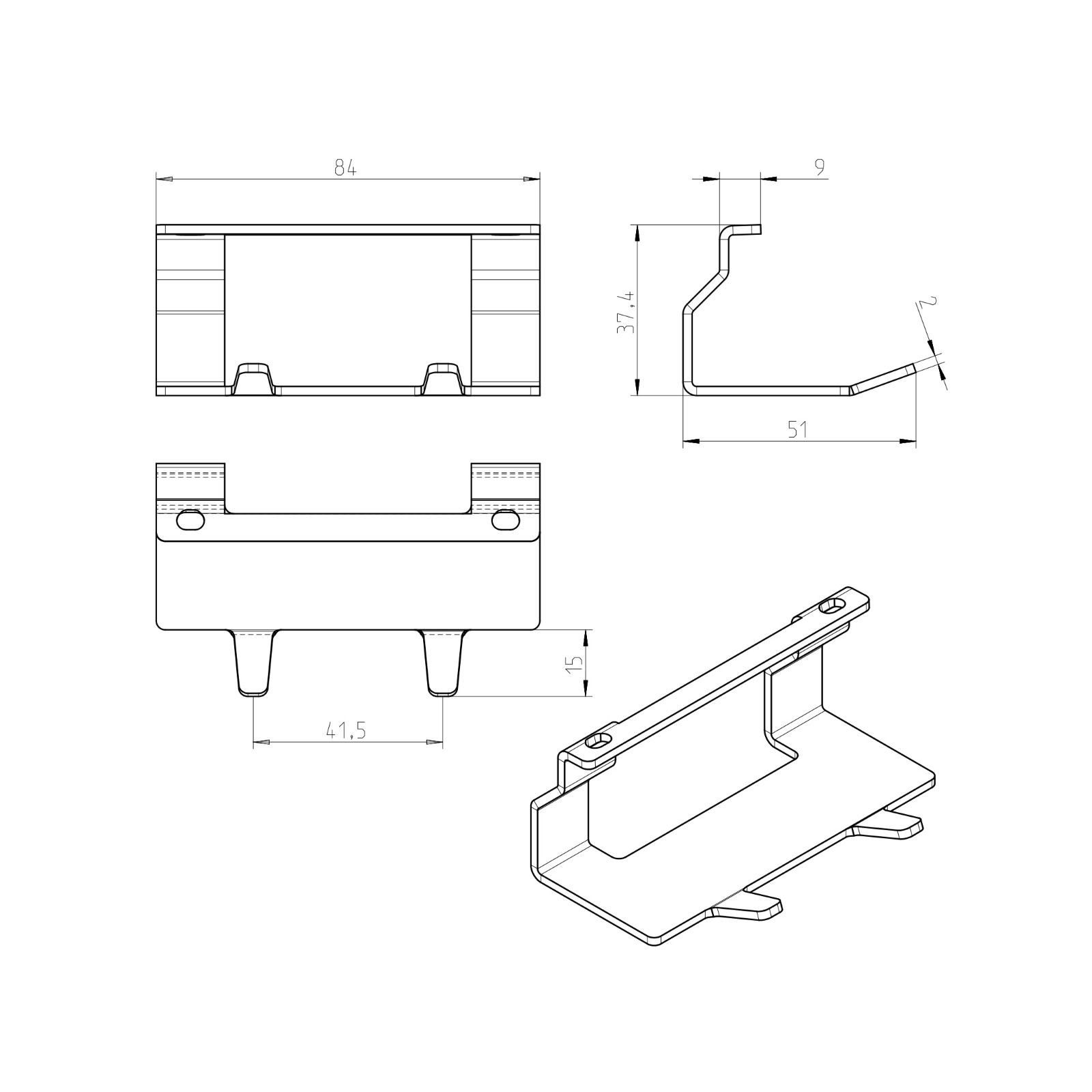 Kesseböhmer Küchenrückwand Linero Style Relingsystem für die Küche - versch. Elemente, (1-tlg), 2er Hakenleiste in schwarz zum Einhängen