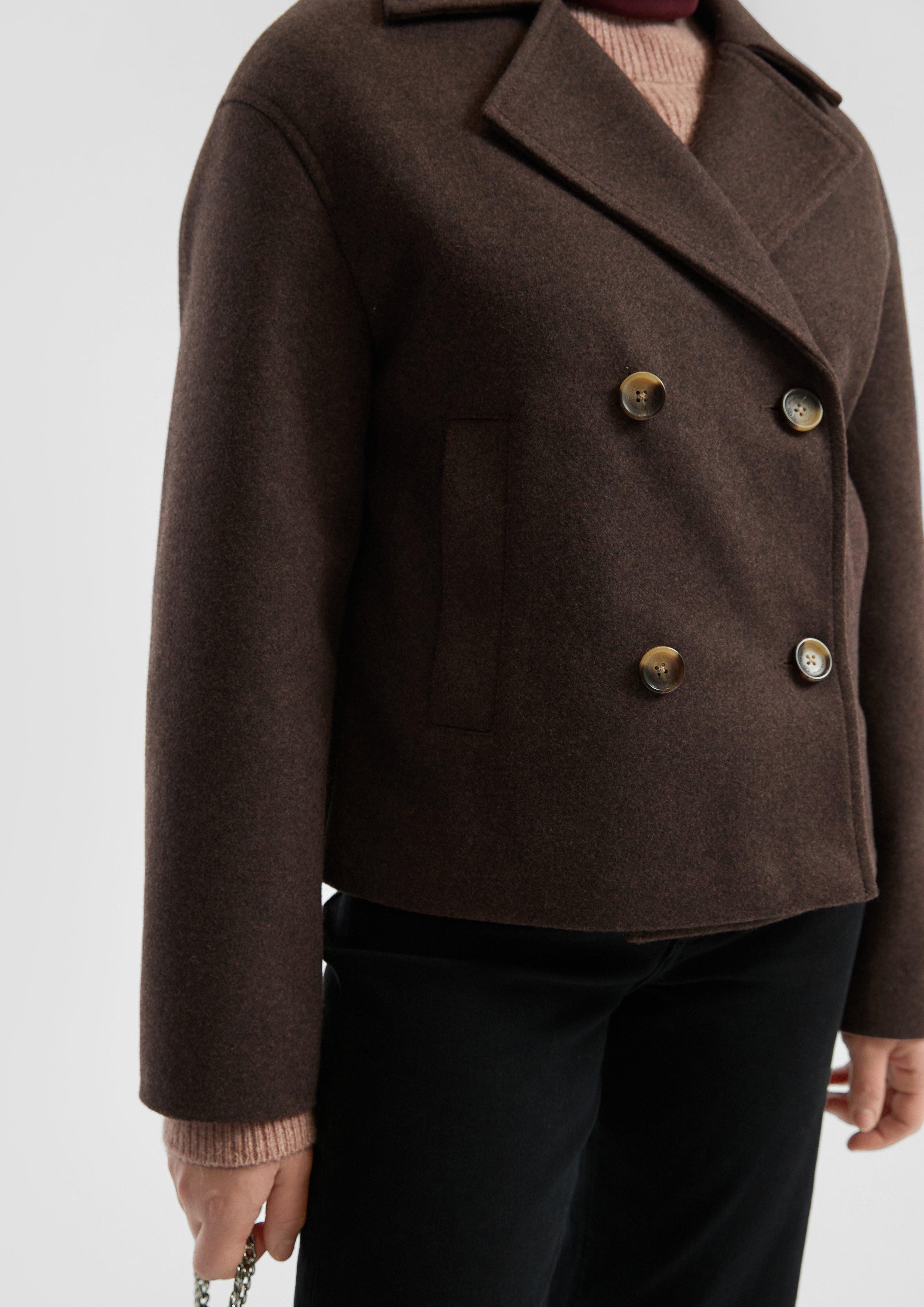 QS Outdoorjacke Cabanjacke in Wolloptik günstig online kaufen