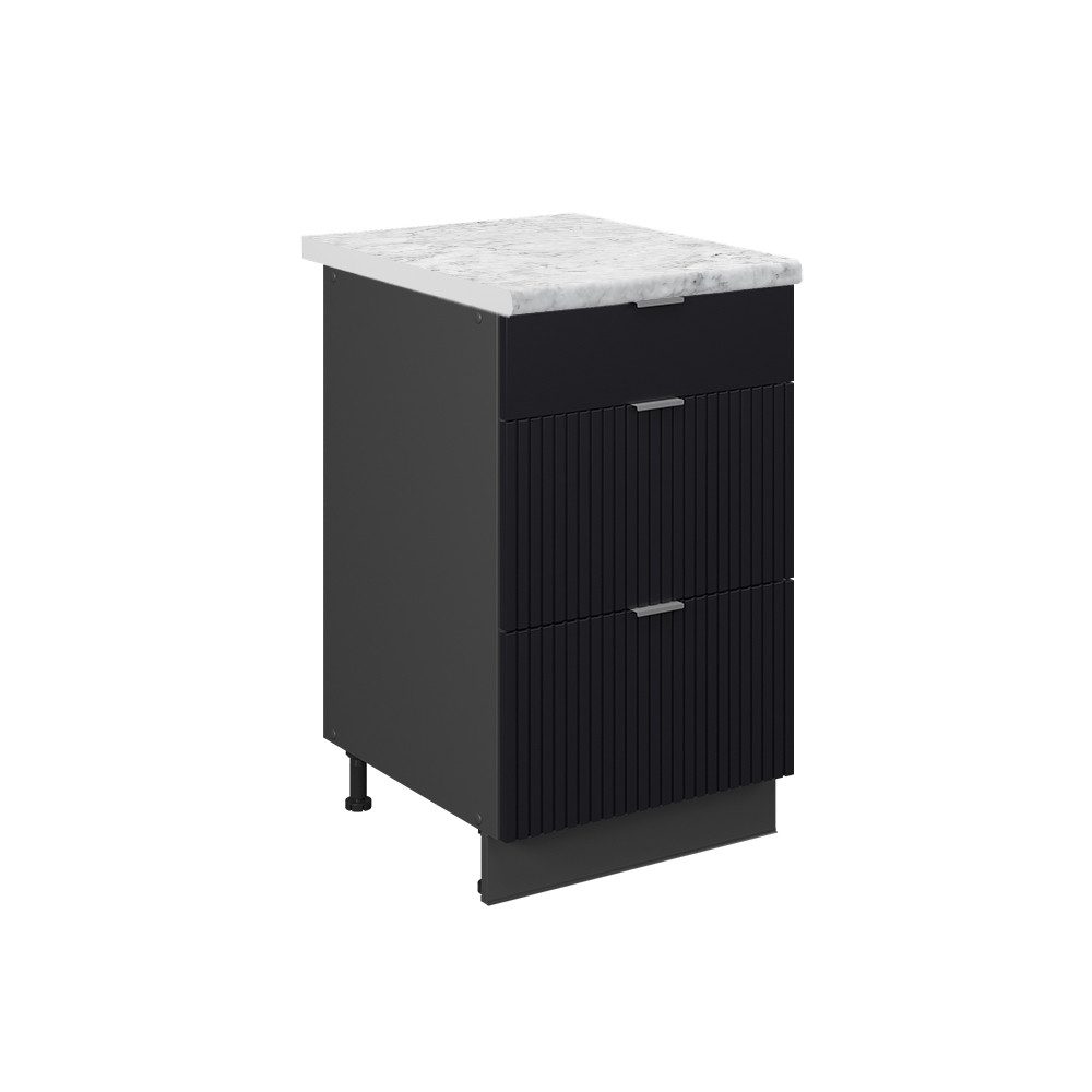 Vicco Unterschrank Fame-Line, Schwarz gestreift/Goldkraft Eiche, günstig online kaufen
