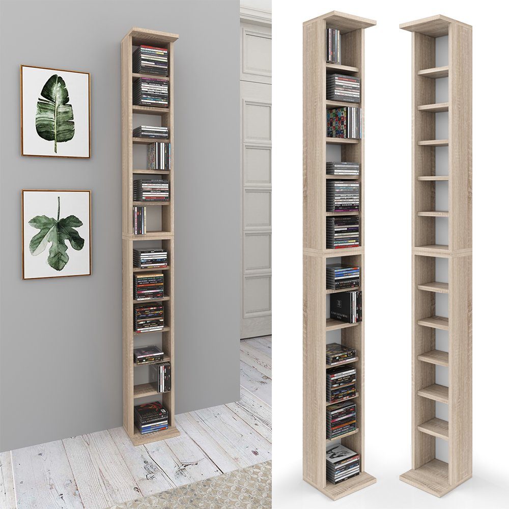 Vicco CD-Regal, Sonoma/Sonoma, 21 x 183.6 günstig online kaufen