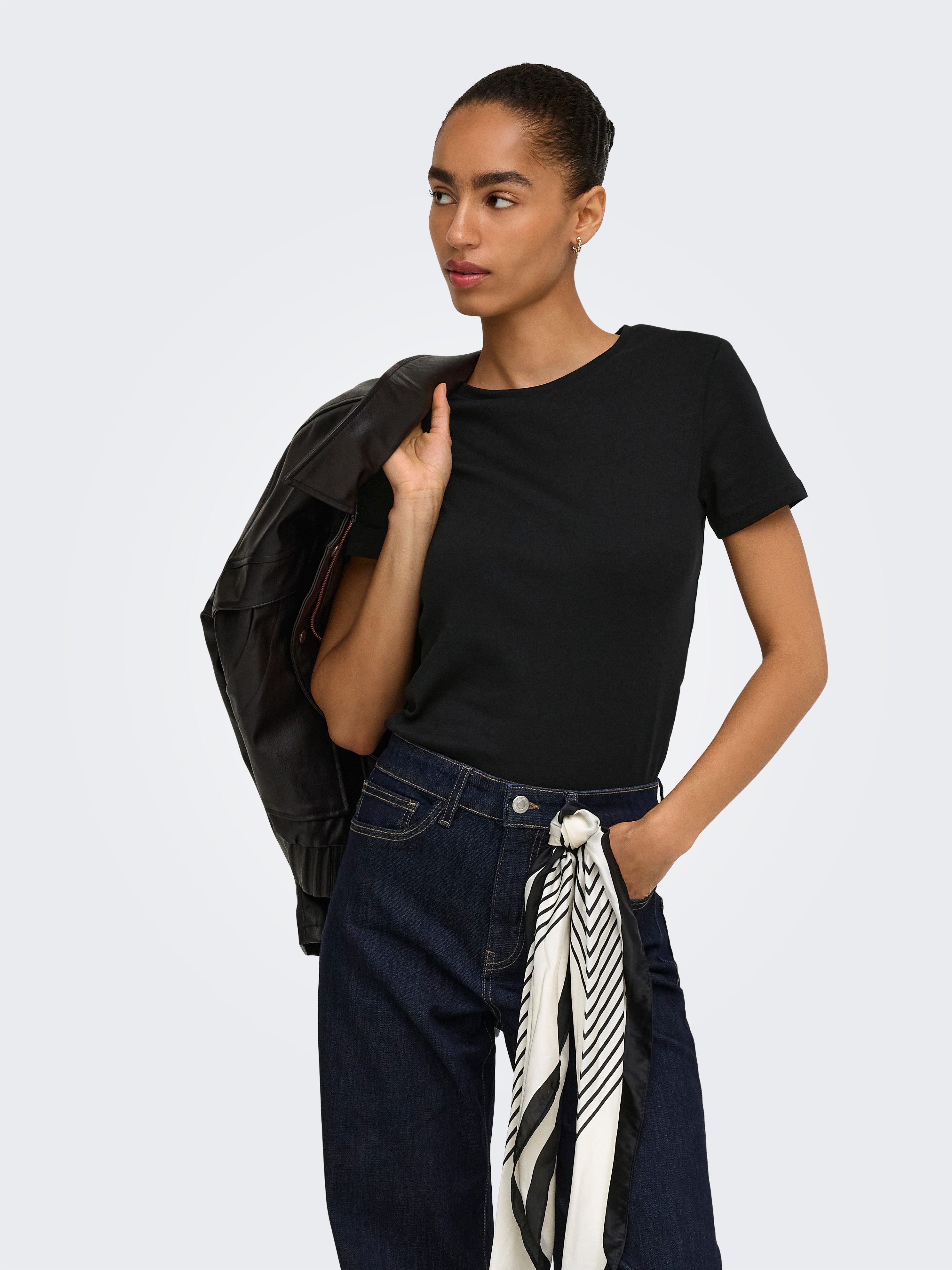 ONLY T-Shirt ONLRILEY S/S TOPJRS Baumwollmischung