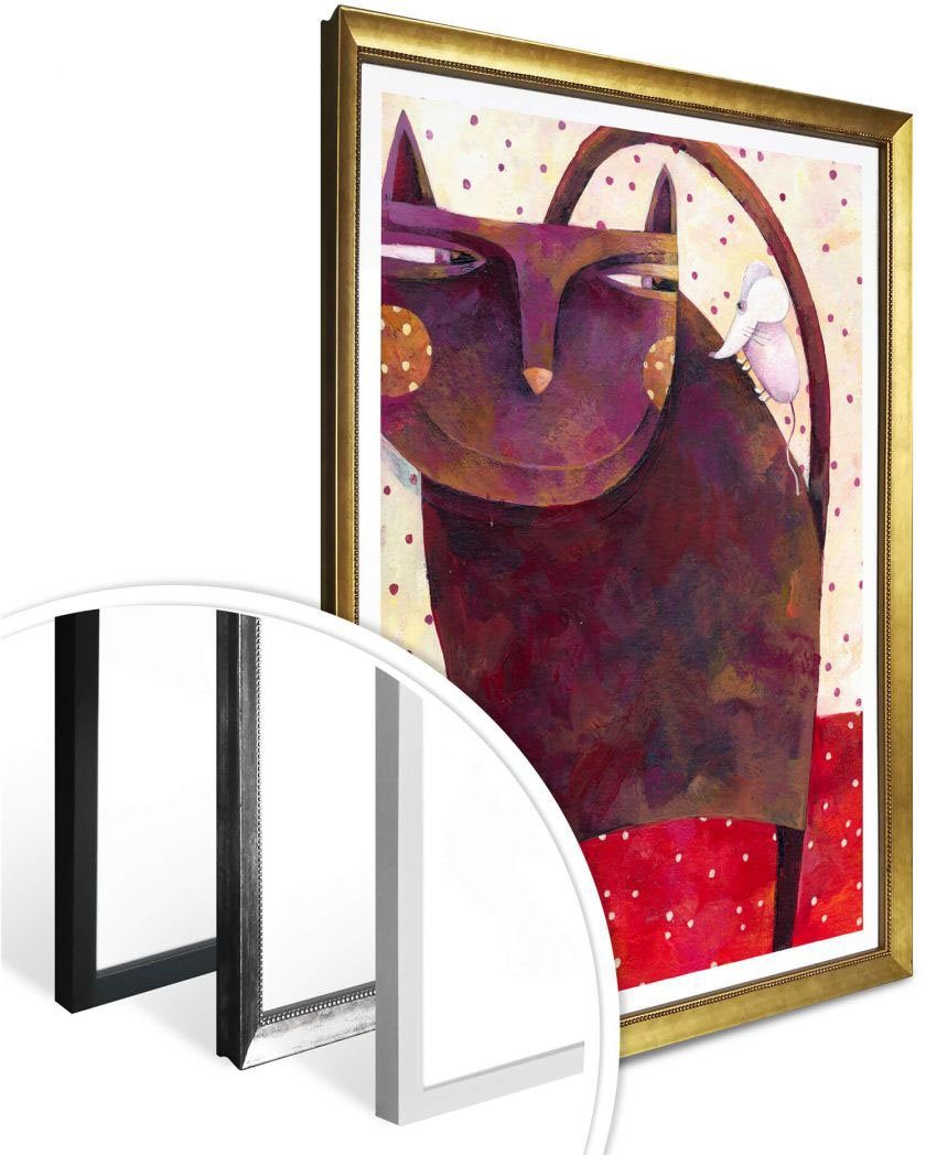 Wandbild, Wandposter Tiere Poster, Märchen Poster (1 Wall-Art Wandbilder St), Maus, Katz und Bild,