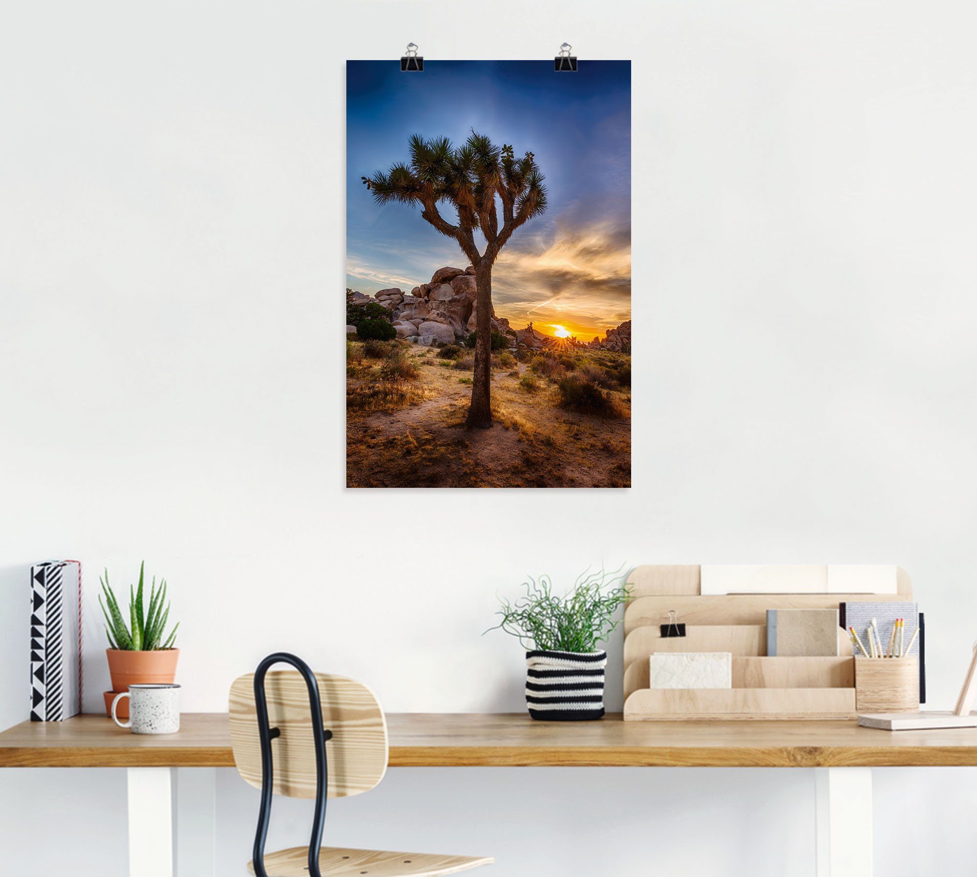 Artland Wandbild Wandaufkleber Joshua versch. Bilder in oder Tree St), als Größen & -aufgang Poster Leinwandbild, Alubild, (1 vom Sonnenuntergang Sonnenuntergang NationalPark