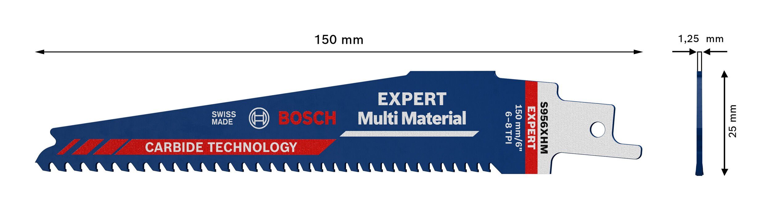 10er-Pack Progressor and Expert Metal Carbide Stück), 956 Säbelsägeblatt (10 Expert S Wood MultiMaterial BOSCH XHM for -