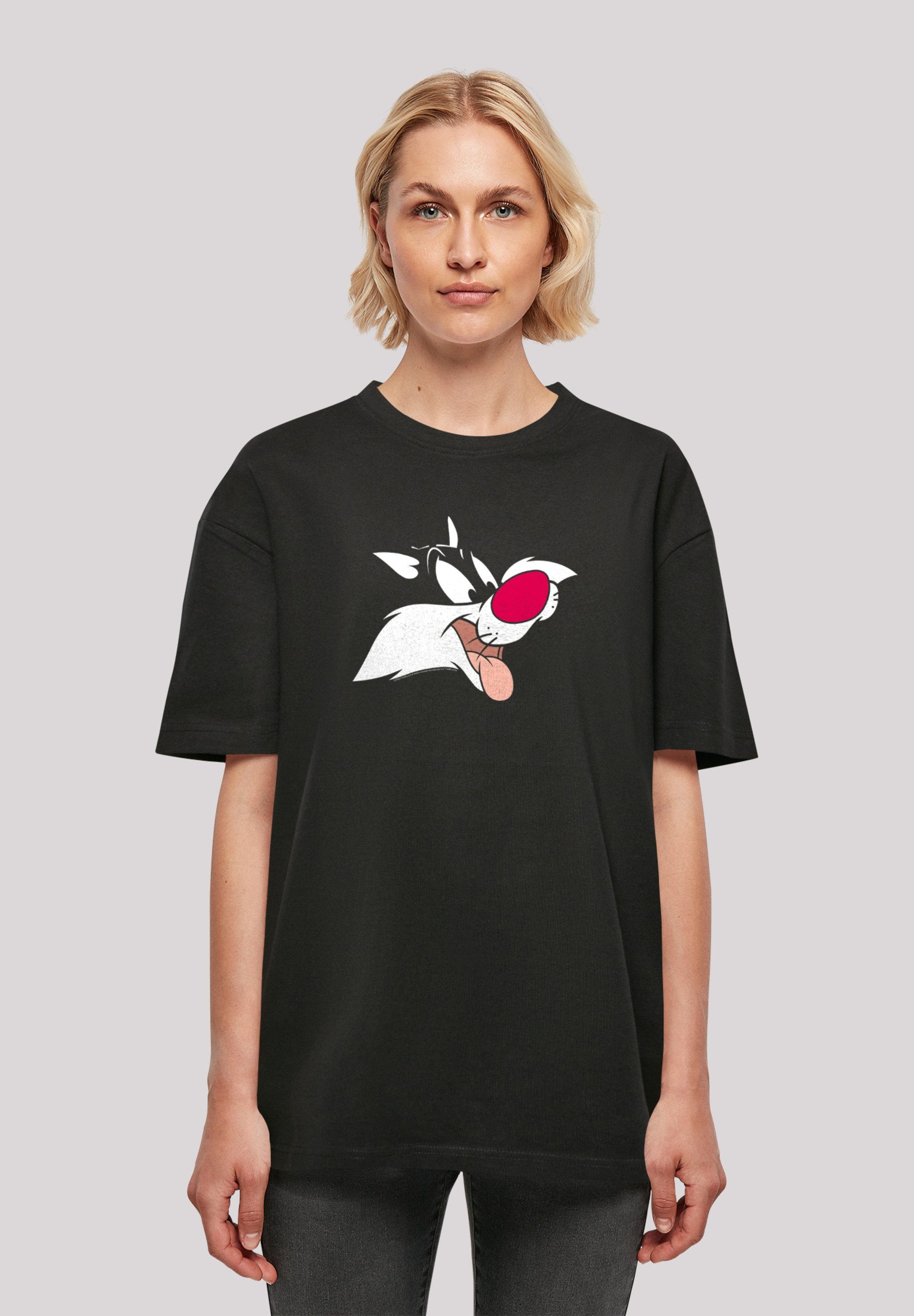 F4NT4STIC Kurzarmshirt Damen Looney Tunes Sylvester with Ladies Oversized  Boyfriend Tee (1-tlg)