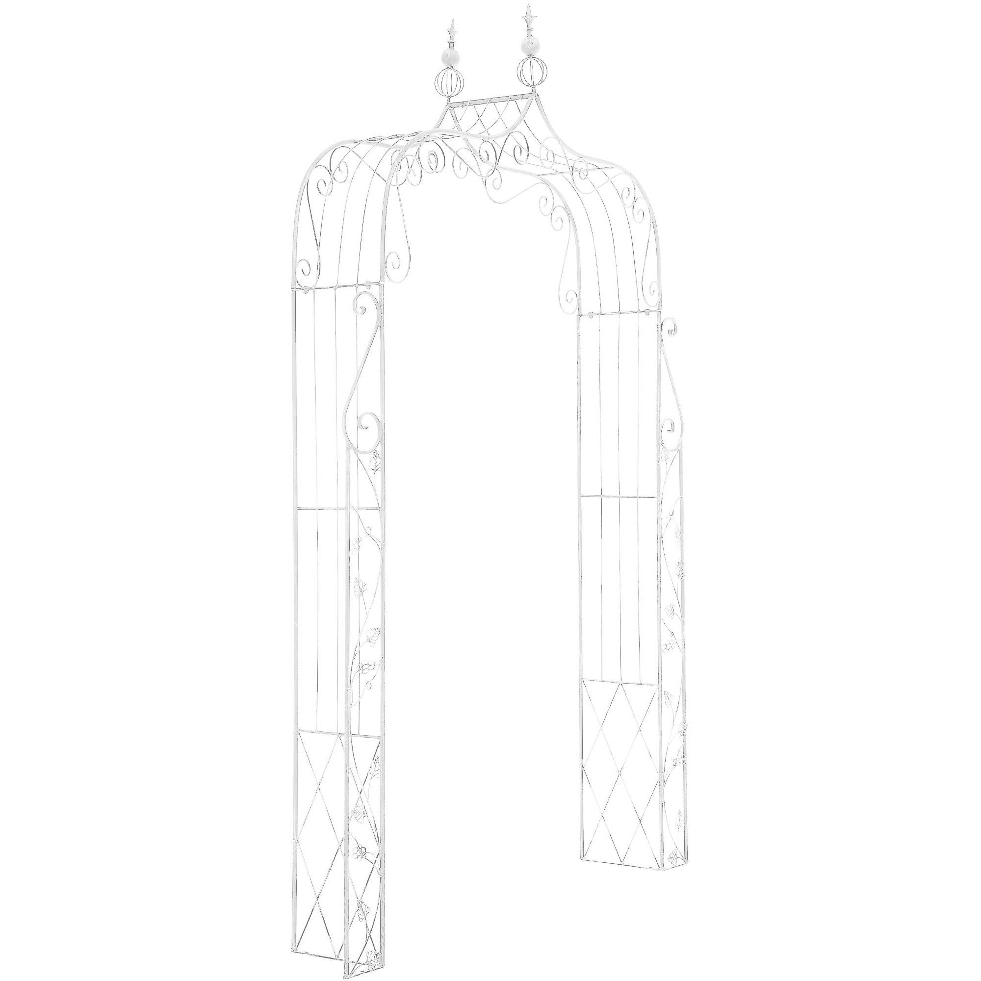 CLP Rosenbogen Rankbogen Pflanzbogen Gartenbogen Spar-Set, 1 St., 143 x 30 x 248 cm stabil, Metall, witterungsbeständig, Antikoptik, 248 cm hoch