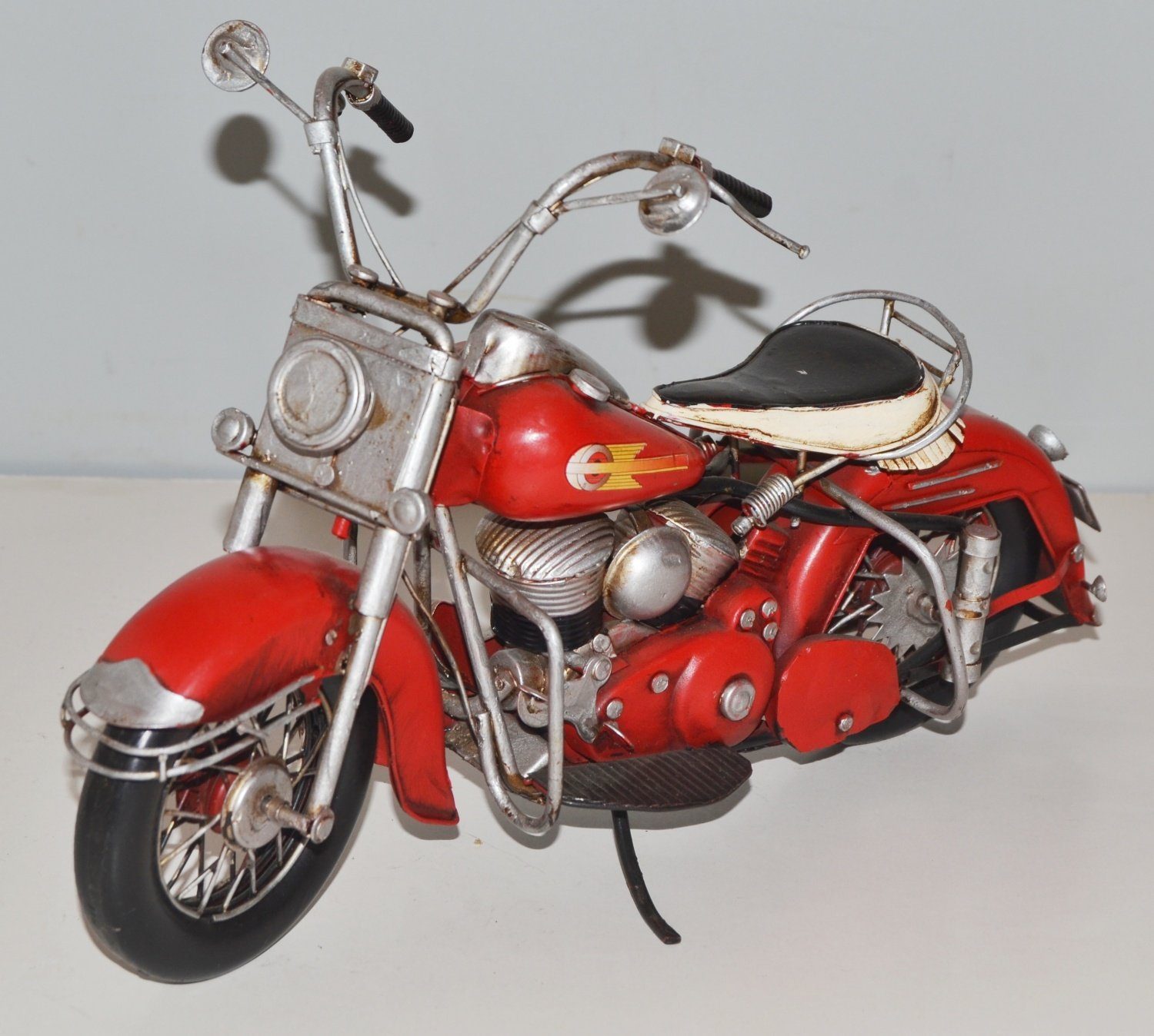 JS GartenDeko Modellmotorrad Blechmotorrad Oldtimer Marke Harley-Davidson  Motorrad USA L 33 cm