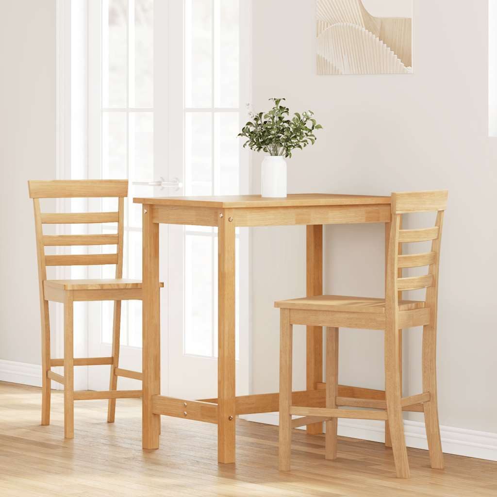 vidaXL Barhocker Barhocker 2 Stk. Natur Massivholz Gummibaum (2 St) günstig online kaufen