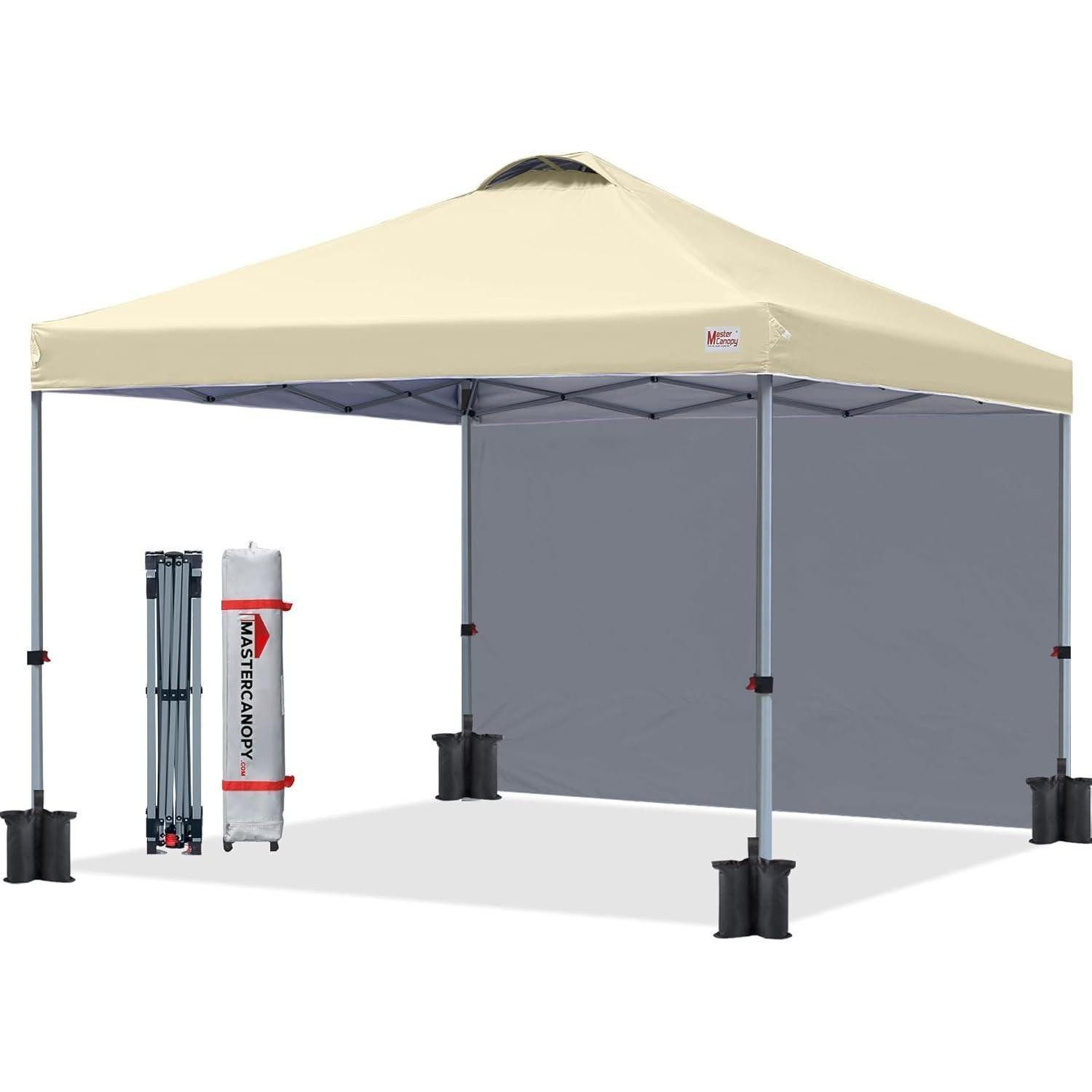LuxusKollektion Faltpavillon Faltpavillon Seitenwand Entlüftung Markt Garten Events 3x3M Beige