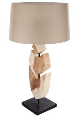 GILDE Tischleuchte GILDE Lampe Wooden Feather - naturfarben - H. 74,5cm x B. 45cm